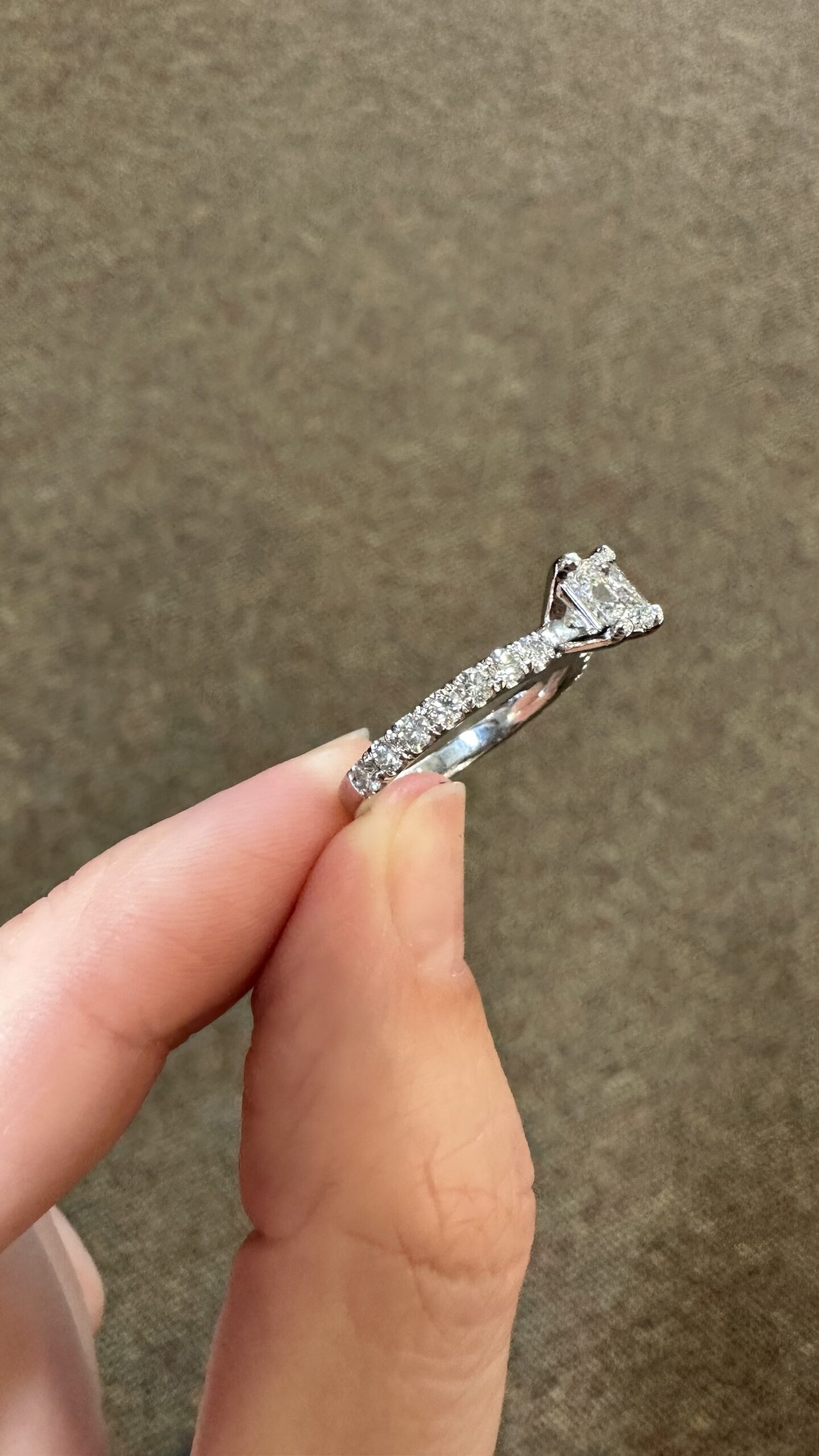 18k White Gold .70 Carat Princess Cut Diamond Engagement Ring - Image 7