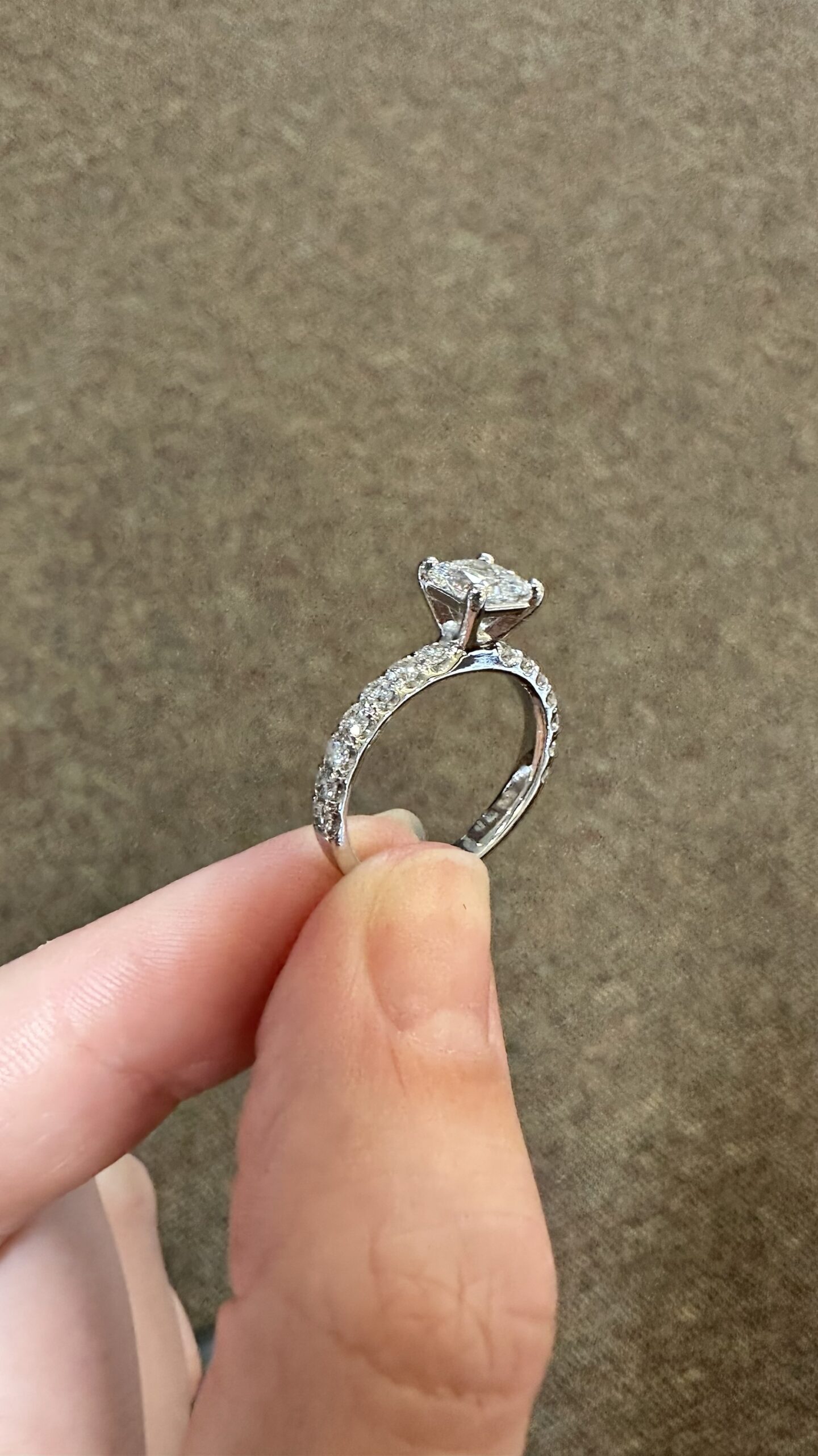 18k White Gold .70 Carat Princess Cut Diamond Engagement Ring - Image 32