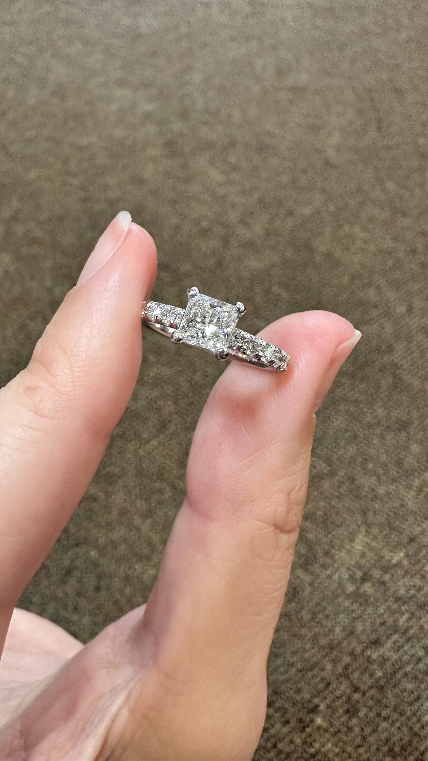 18k White Gold .70 Carat Princess Cut Diamond Engagement Ring - Image 8