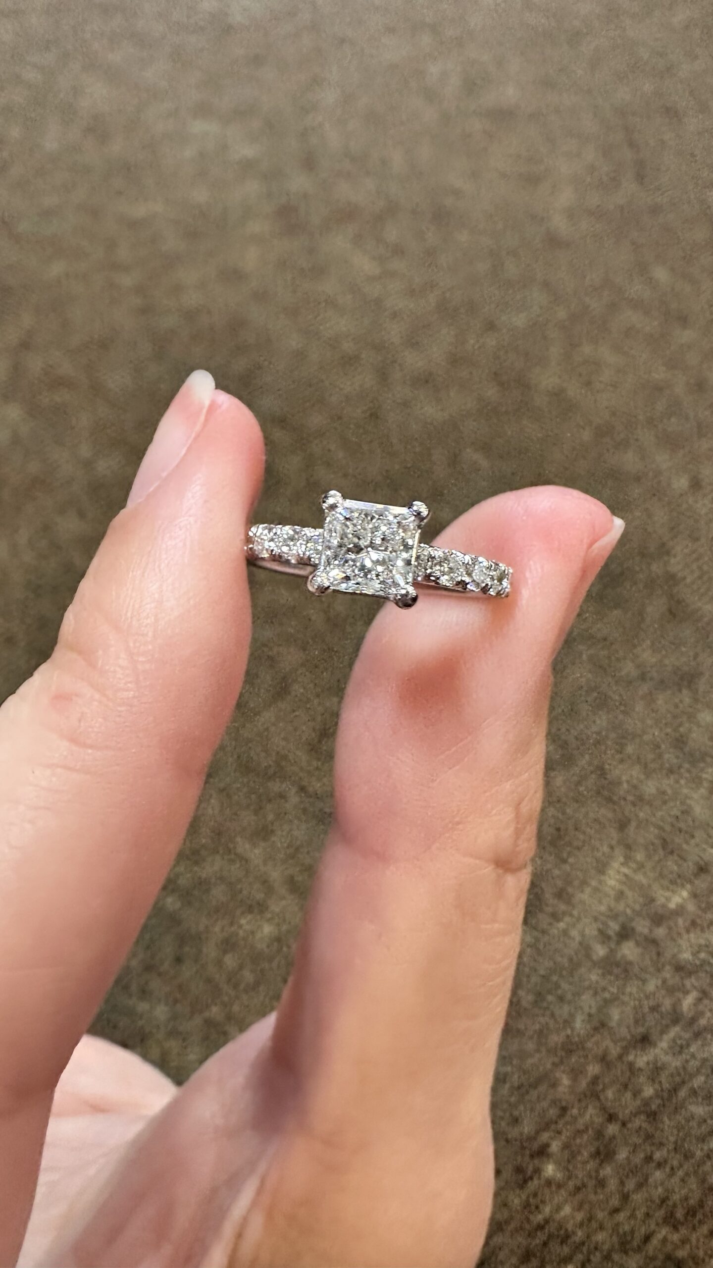 18k White Gold .70 Carat Princess Cut Diamond Engagement Ring - Image 9