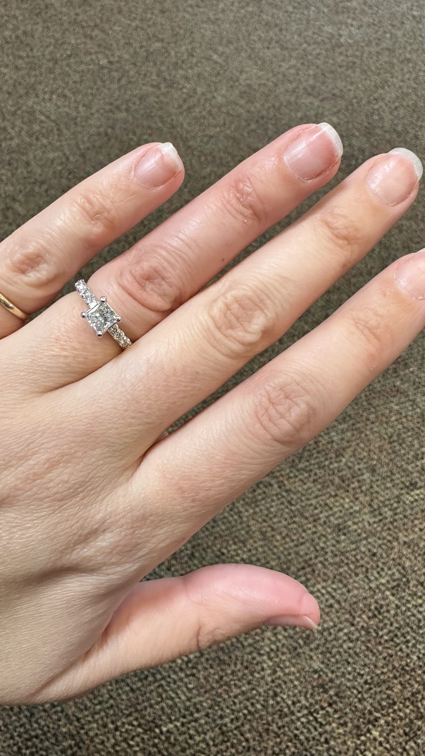 18k White Gold .70 Carat Princess Cut Diamond Engagement Ring - Image 28