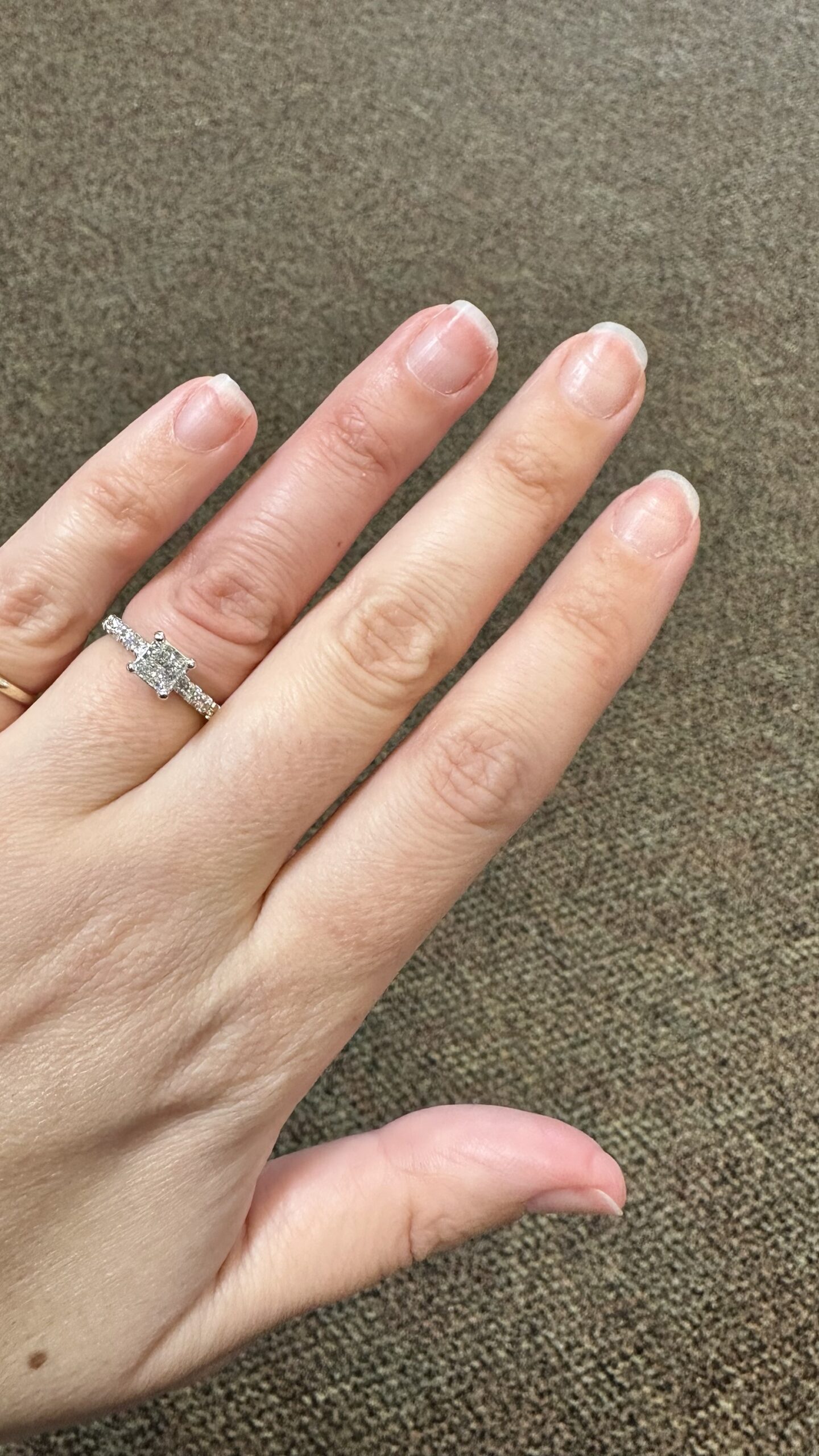 18k White Gold .70 Carat Princess Cut Diamond Engagement Ring - Image 27