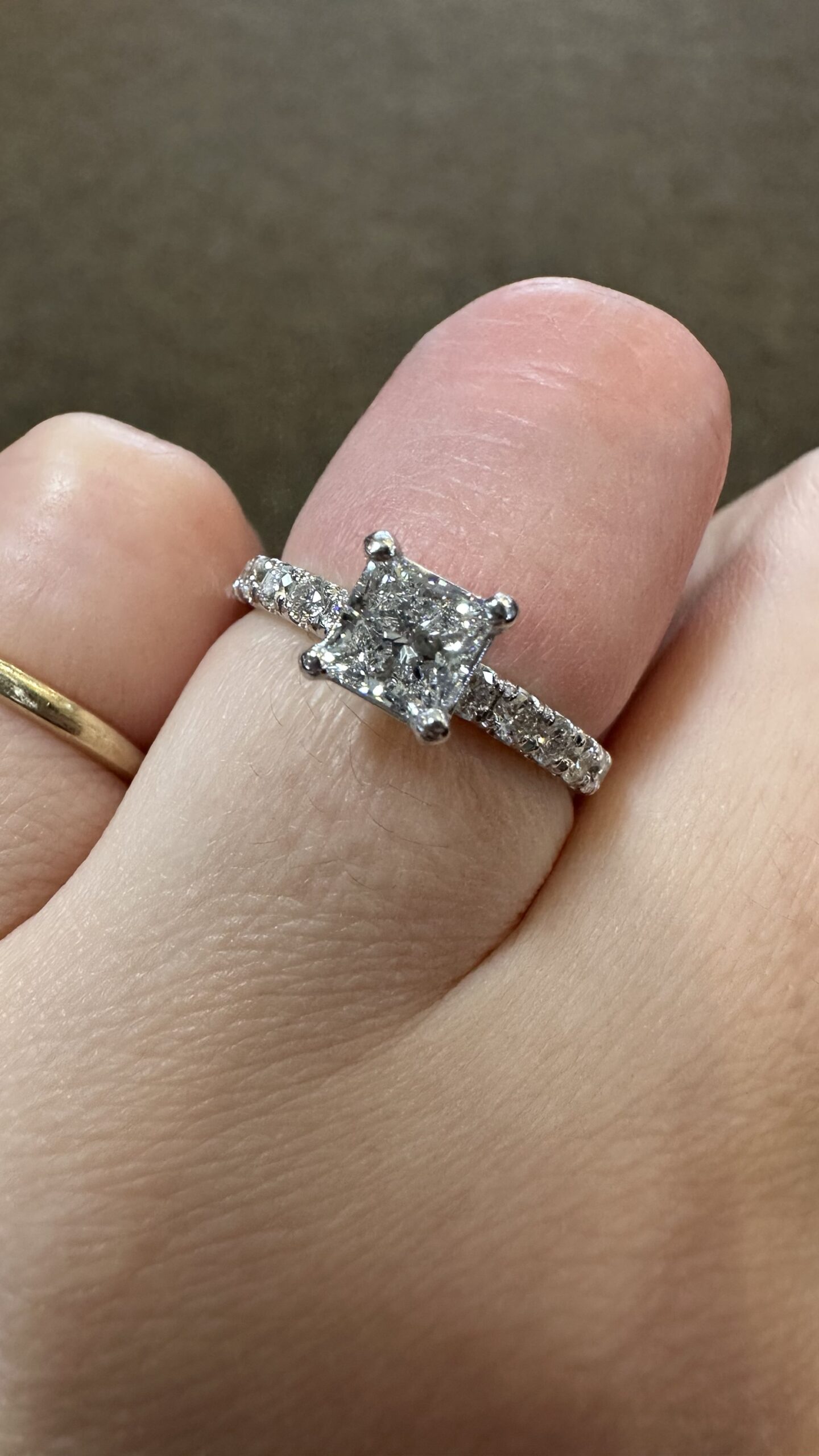 18k White Gold .70 Carat Princess Cut Diamond Engagement Ring - Image 23