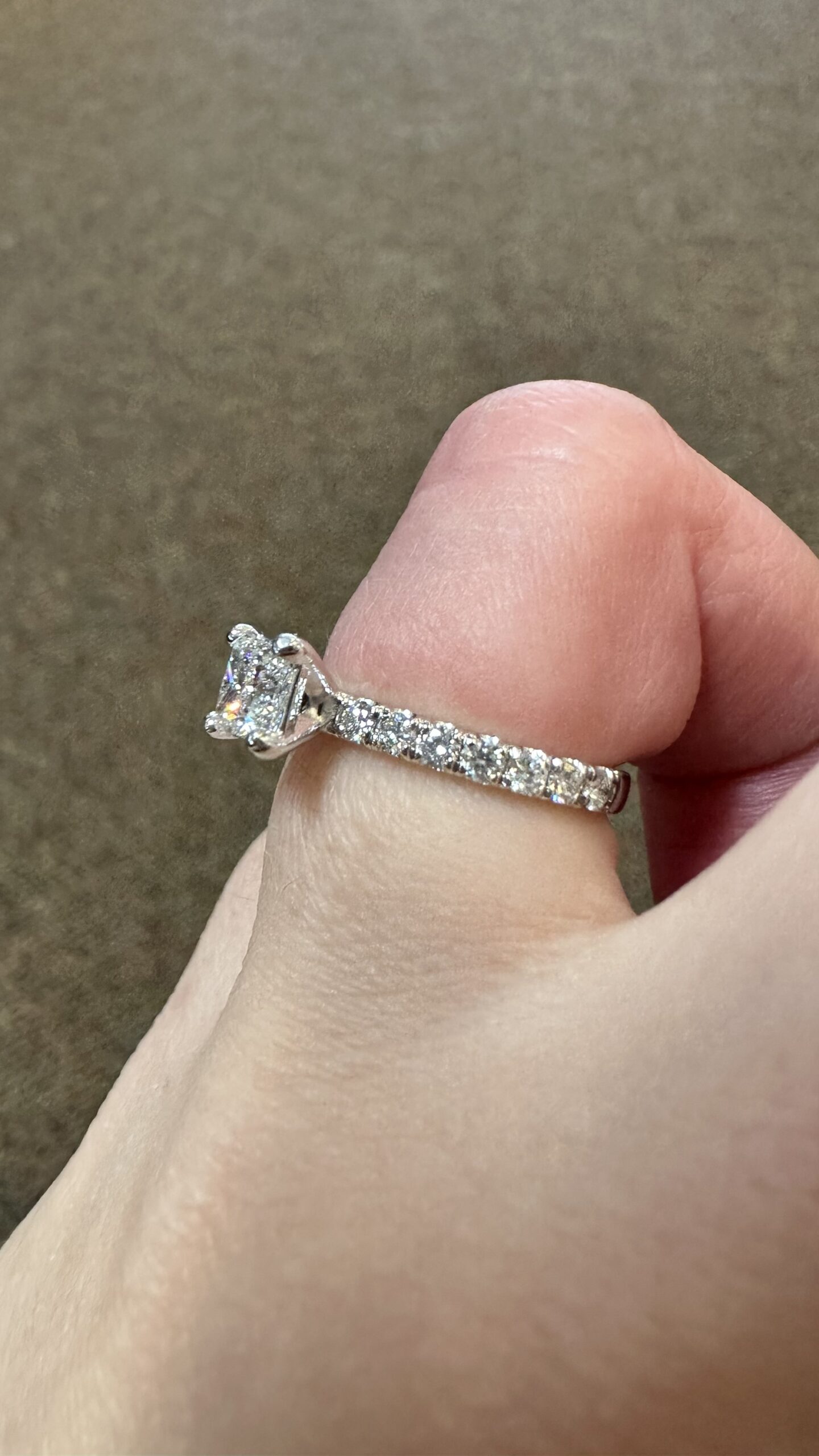 18k White Gold .70 Carat Princess Cut Diamond Engagement Ring - Image 22