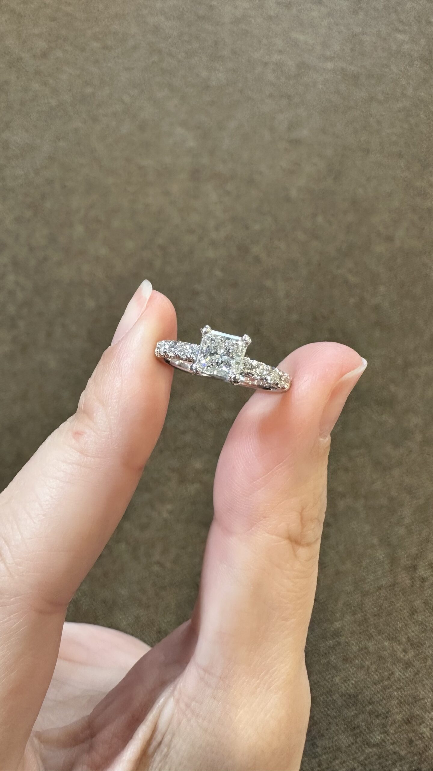 18k White Gold .70 Carat Princess Cut Diamond Engagement Ring - Image 14