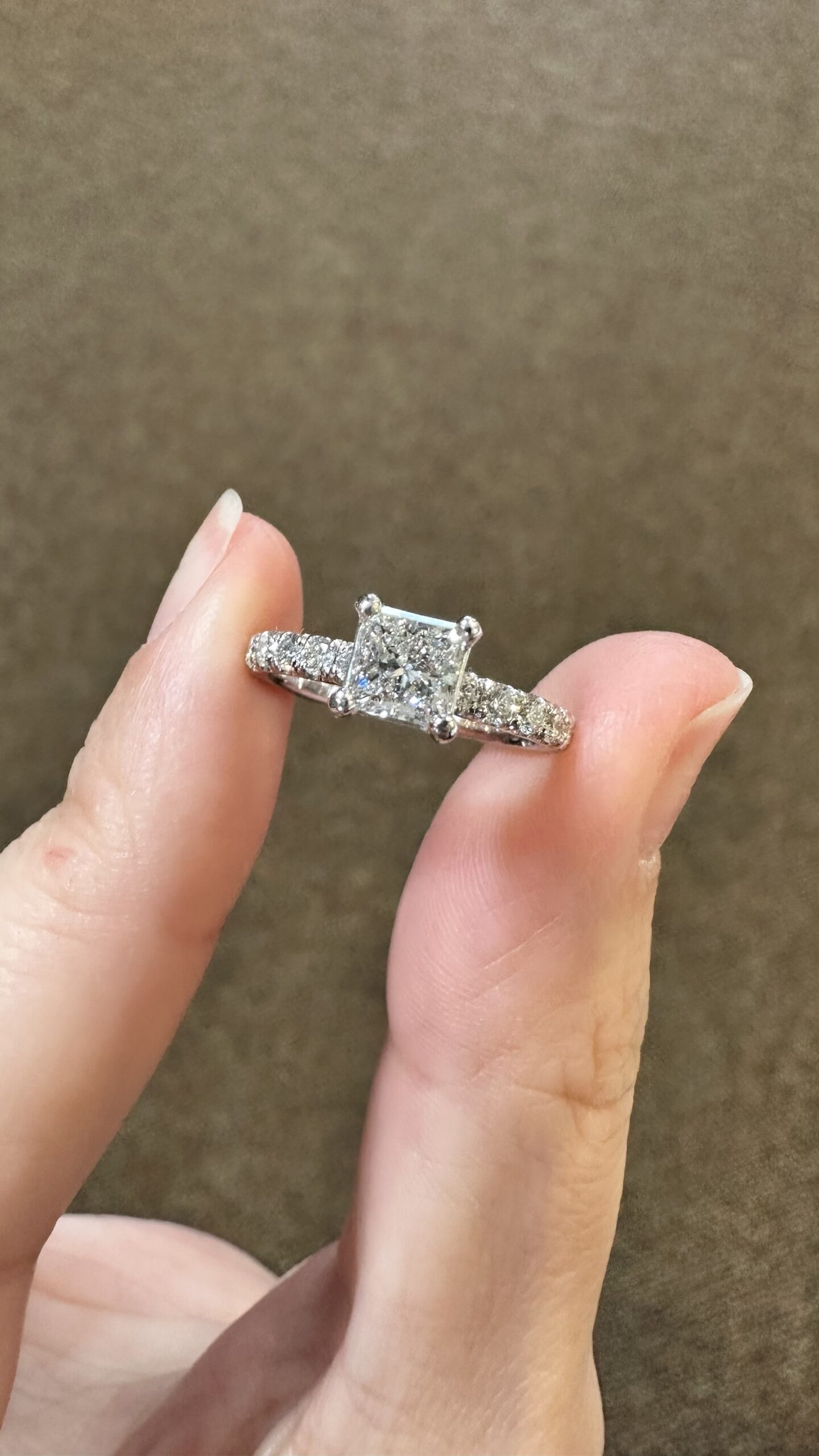 18k White Gold .70 Carat Princess Cut Diamond Engagement Ring - Image 13