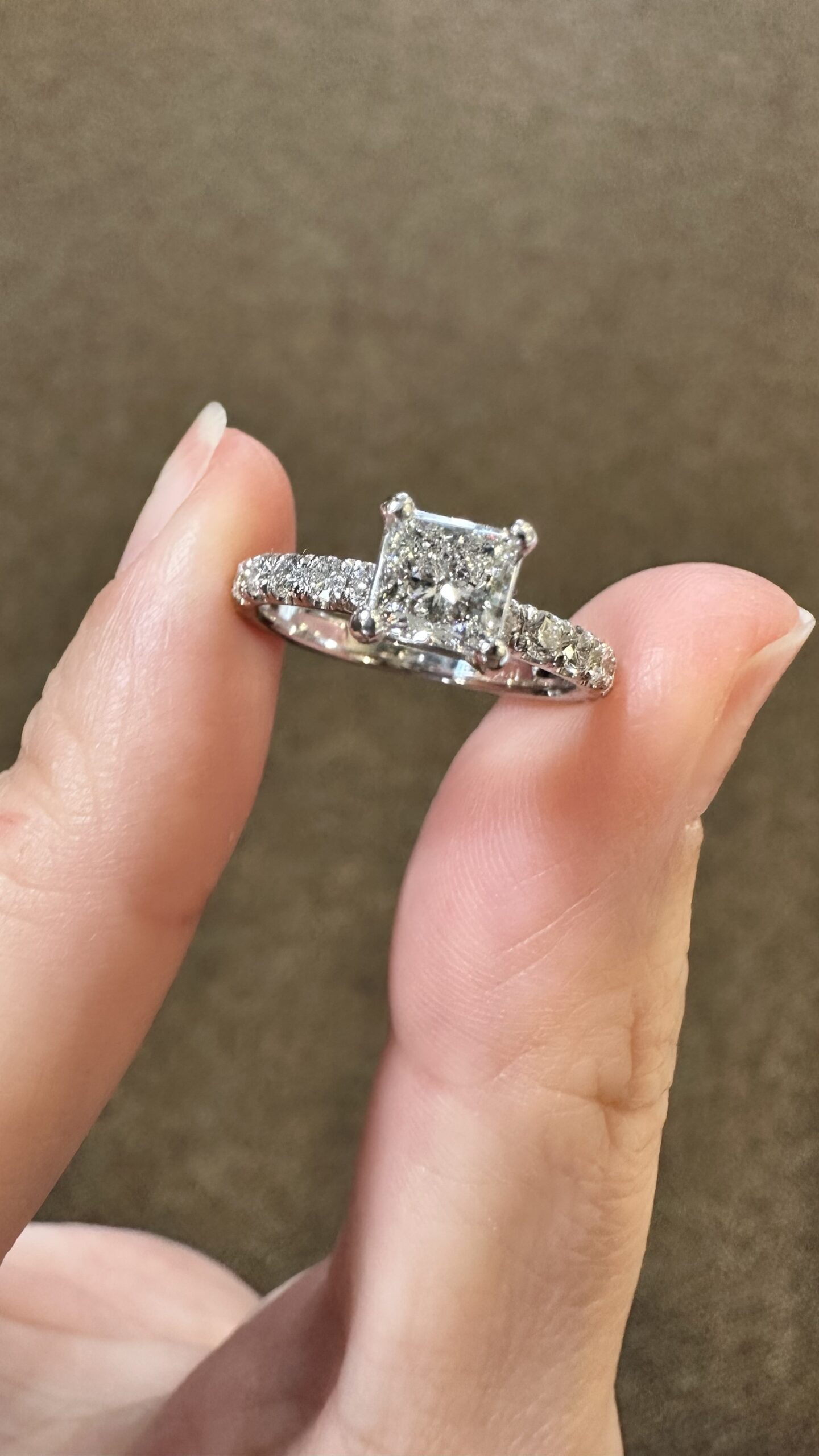 18k White Gold .70 Carat Princess Cut Diamond Engagement Ring - Image 12