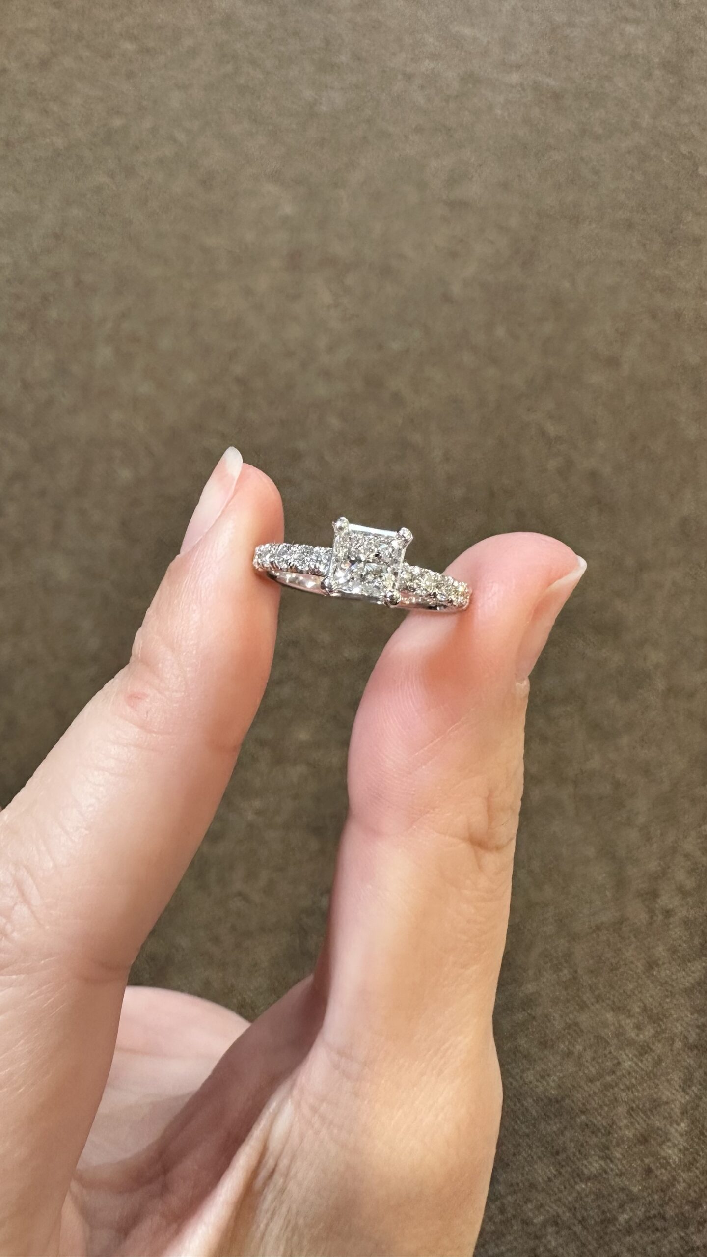 18k White Gold .70 Carat Princess Cut Diamond Engagement Ring - Image 10