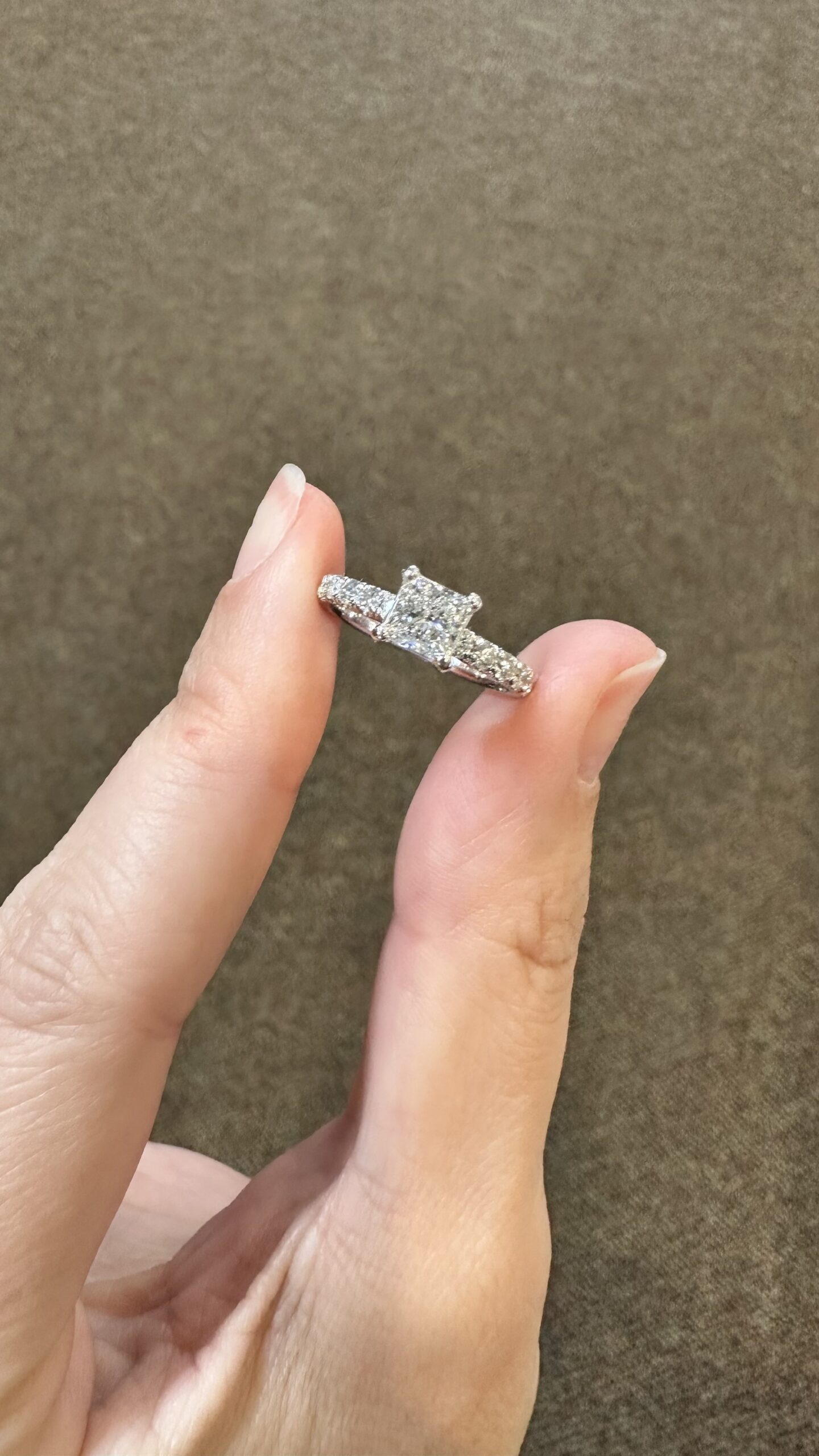 18k White Gold .70 Carat Princess Cut Diamond Engagement Ring - Image 11