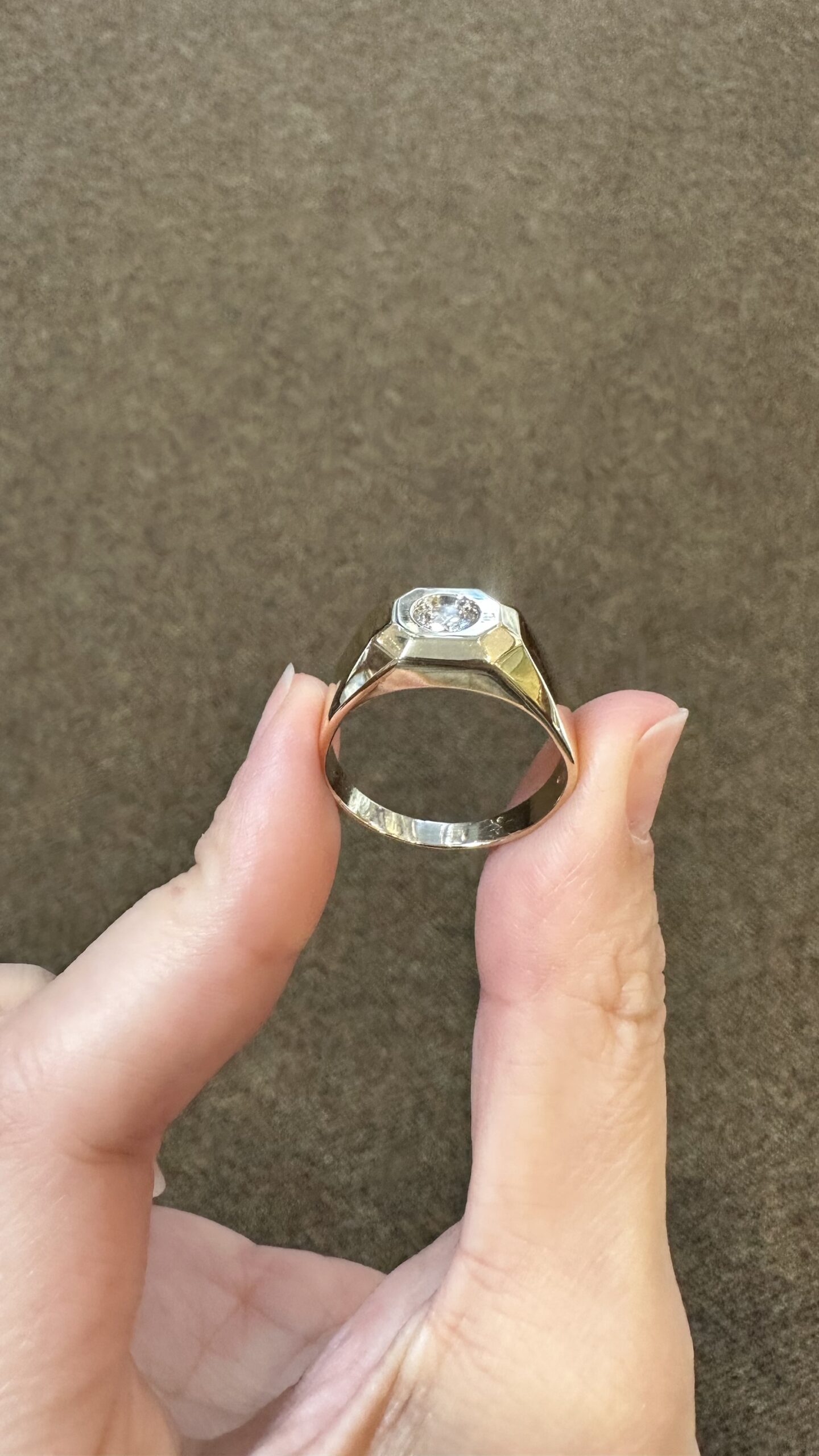 Gent’s 14k Yellow Gold Genuine 1/4 Cttw Diamond Ring - Image 5