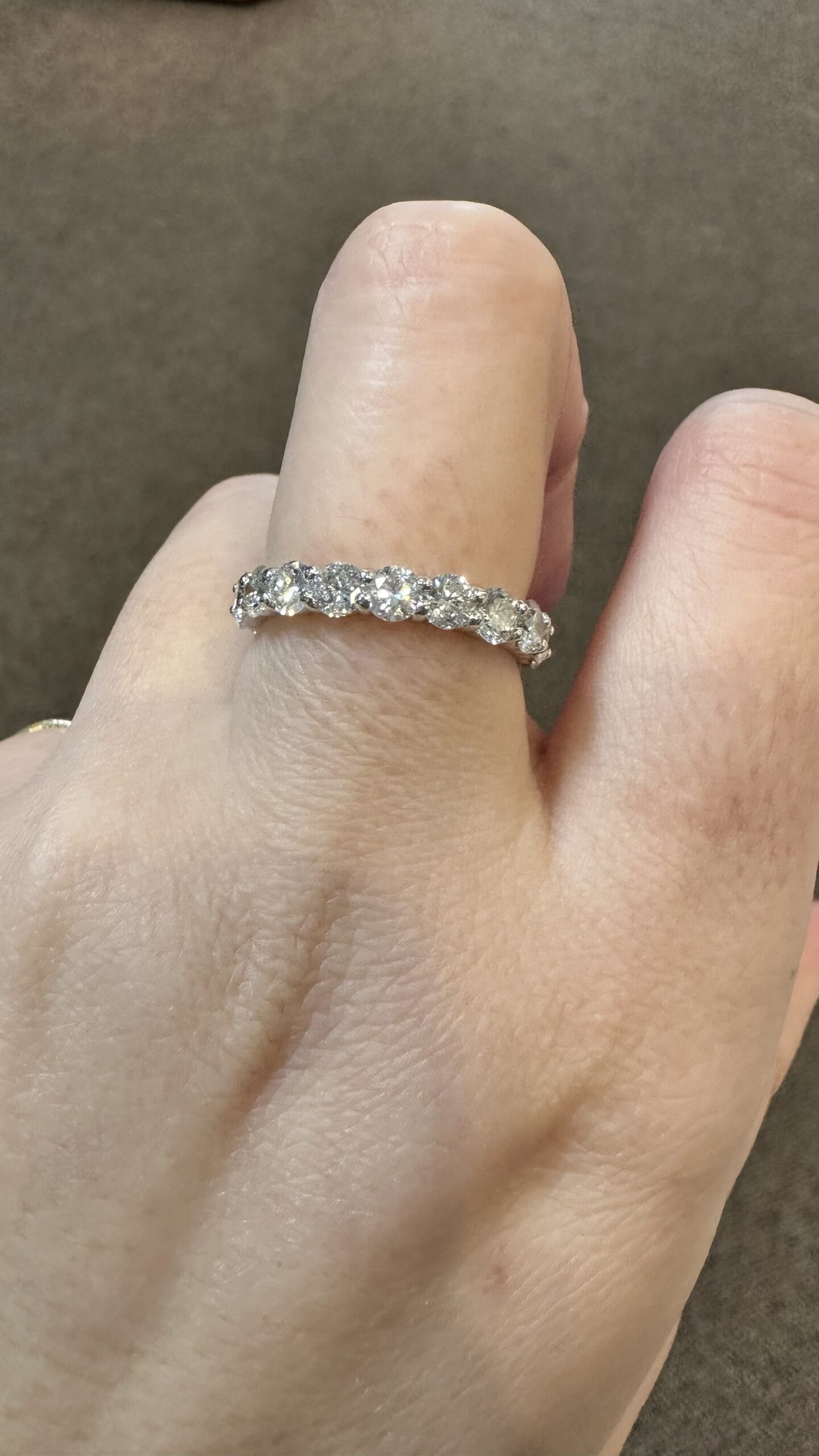 14k White Gold 19 Stone Genuine 3.32 Cttw Round Brilliant Cut Diamond Eternity Band - Image 13