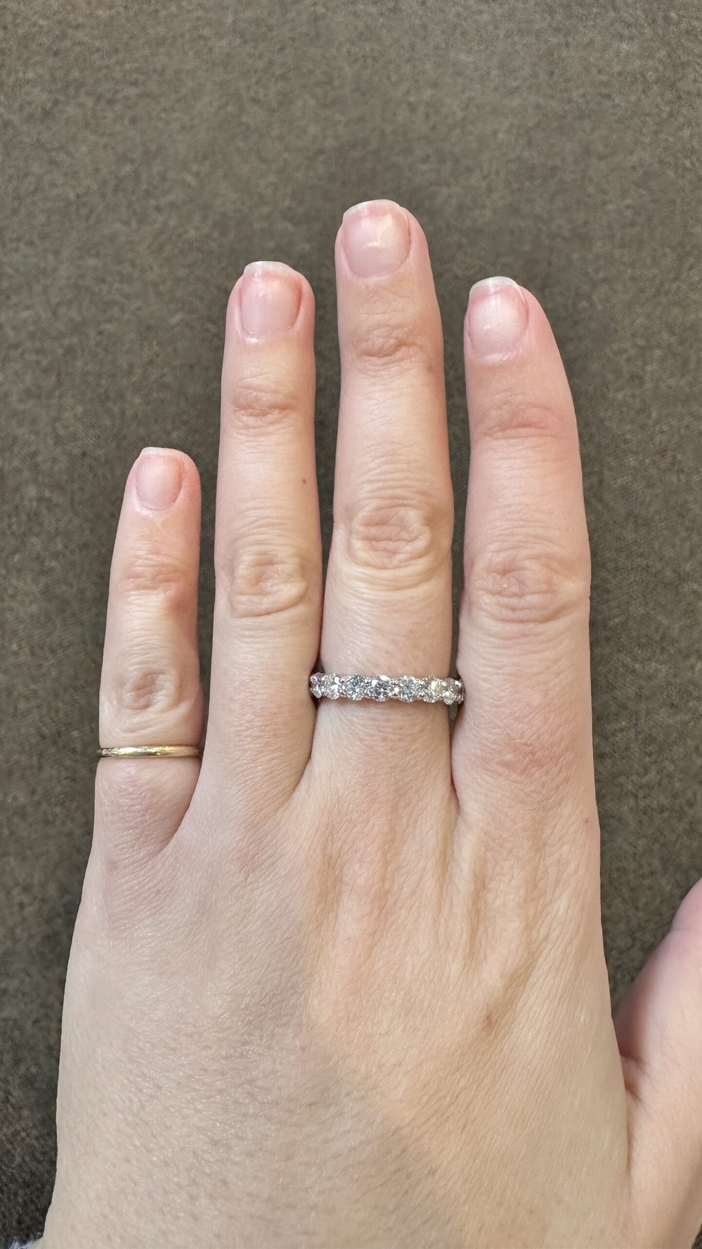 14k White Gold 19 Stone Genuine 3.32 Cttw Round Brilliant Cut Diamond Eternity Band - Image 16