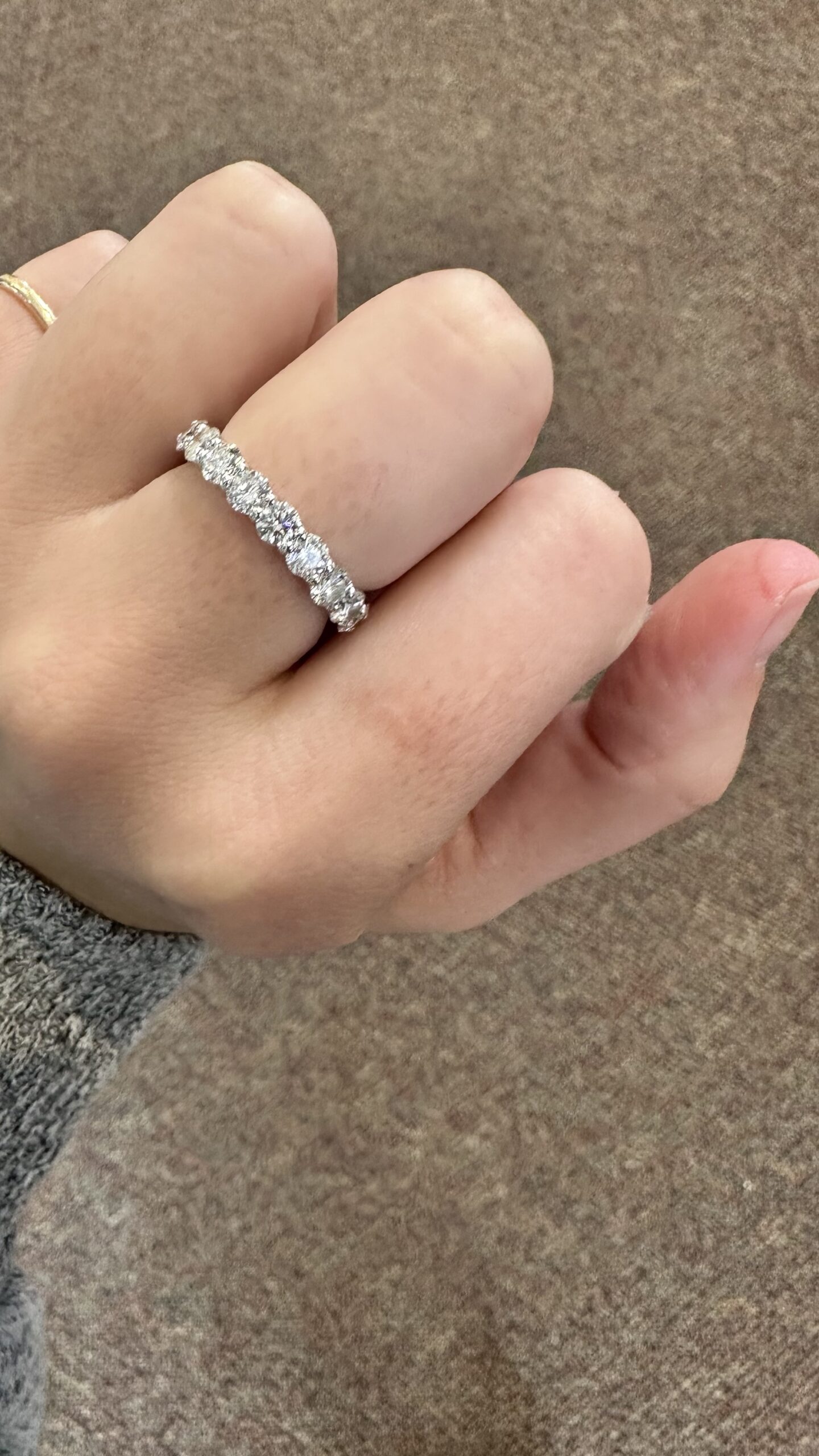 14k White Gold 19 Stone Genuine 3.32 Cttw Round Brilliant Cut Diamond Eternity Band - Image 18