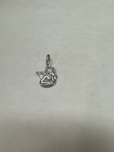 18k White Gold Guardian Angel Charm
