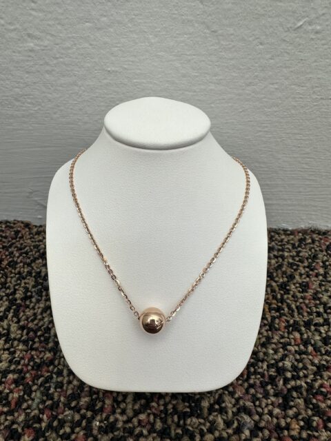 18k Rose Gold 8 MM Ball Chain Necklace