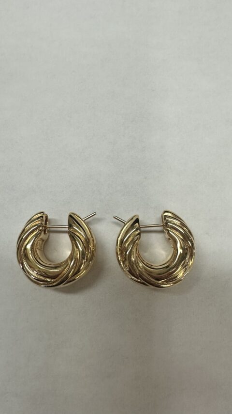 18k Yellow Gold Chunky Round Hoop Earrings