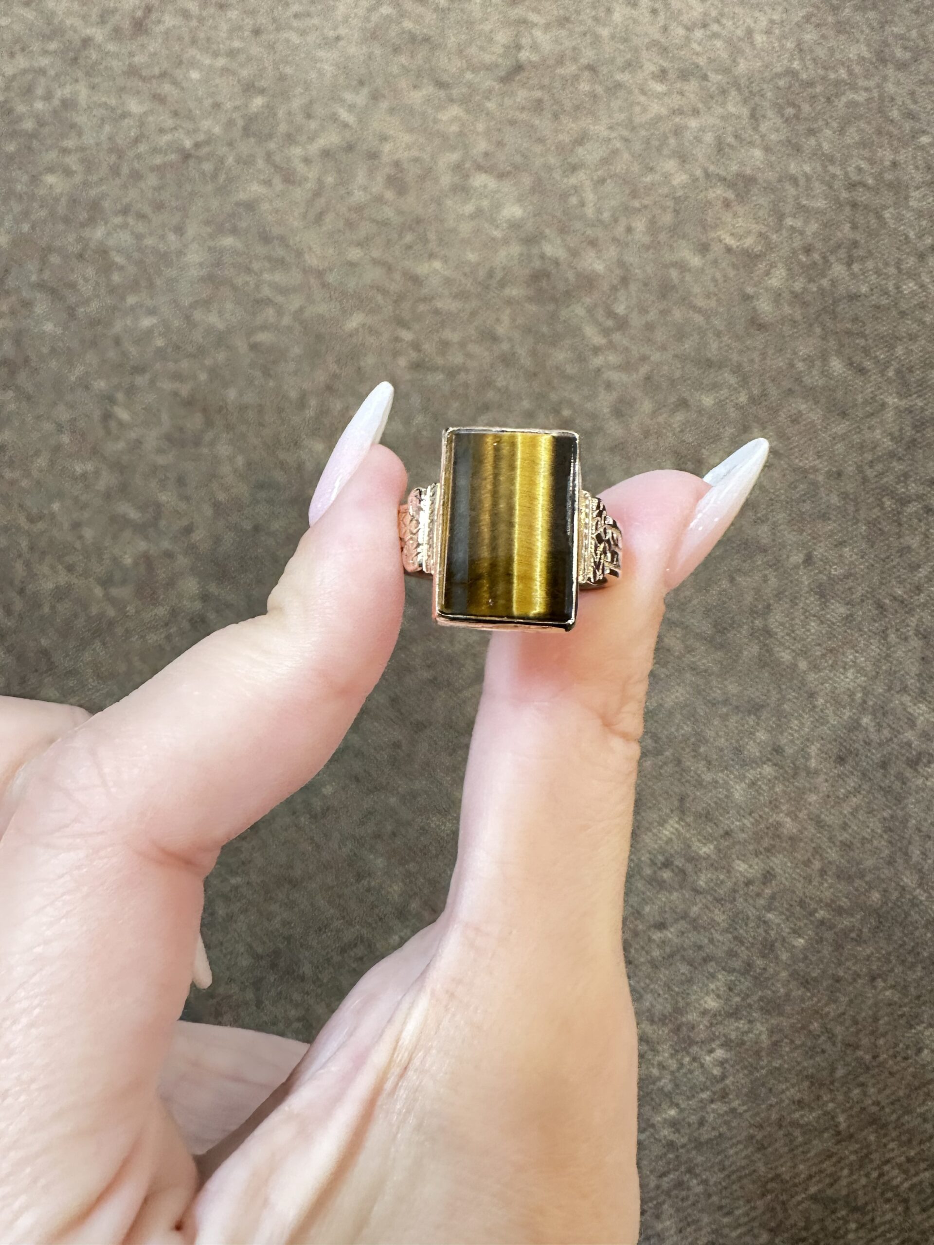 Vintage 14k Yellow Gold Tiger’s Eye Ring