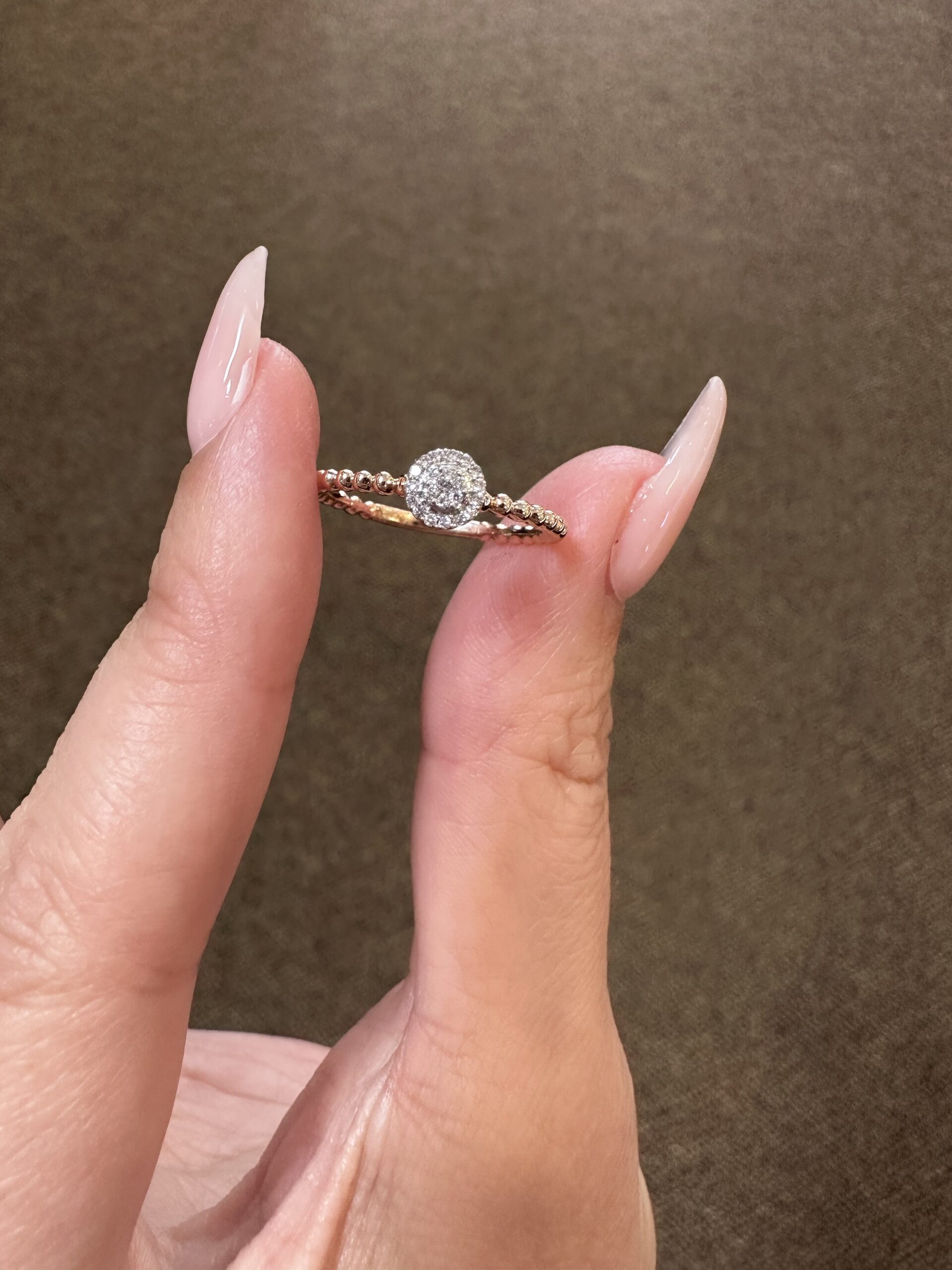 14k Rose Gold Genuine .08 Cttw Round Diamond Cluster Ring - Image 3