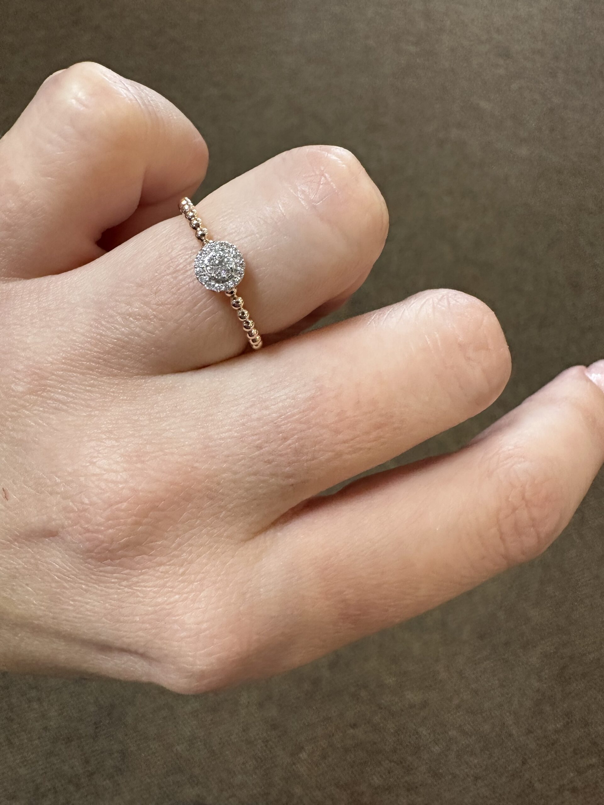 14k Rose Gold Genuine .08 Cttw Round Diamond Cluster Ring - Image 4