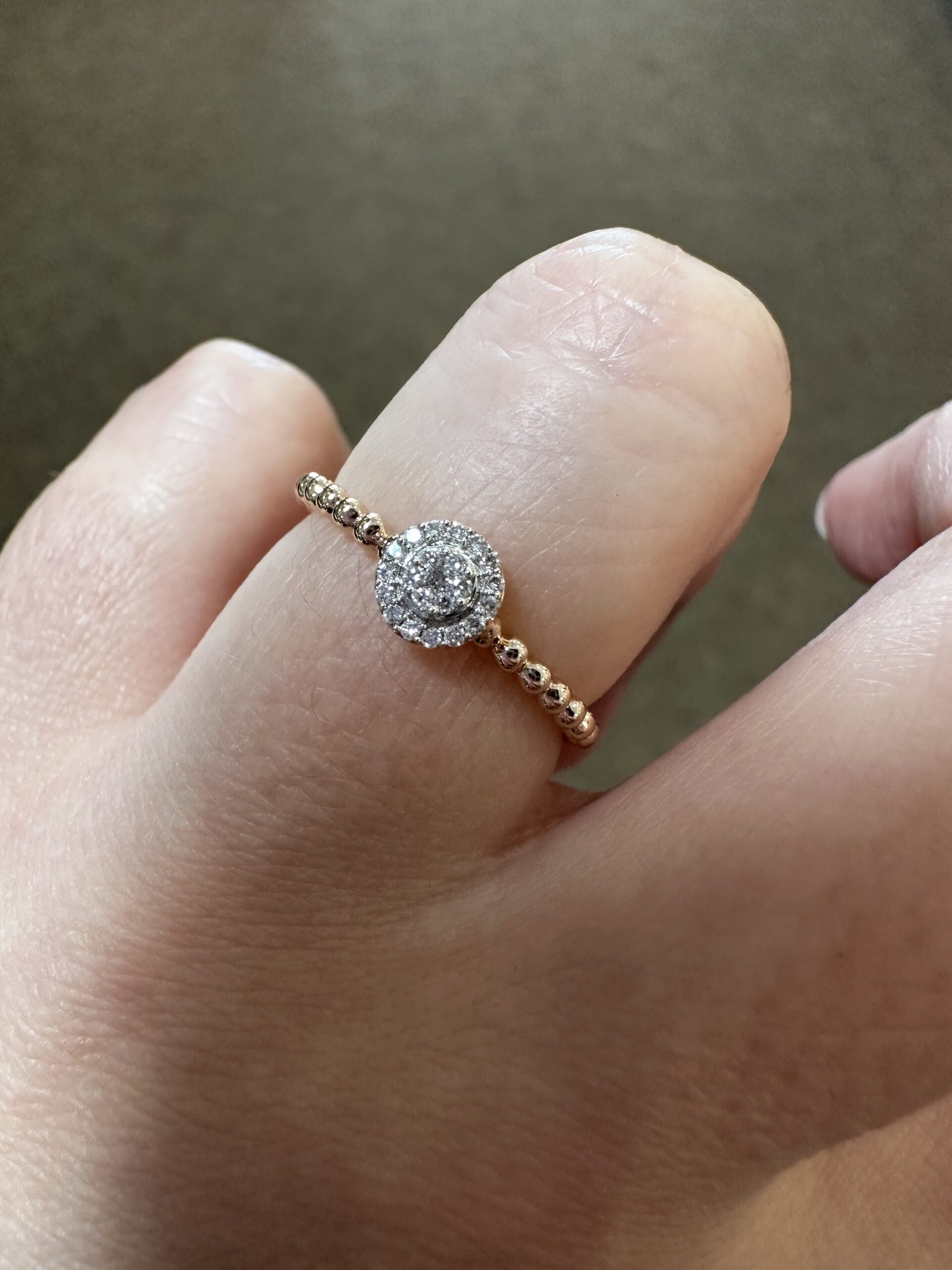 14k Rose Gold Genuine .08 Cttw Round Diamond Cluster Ring - Image 6