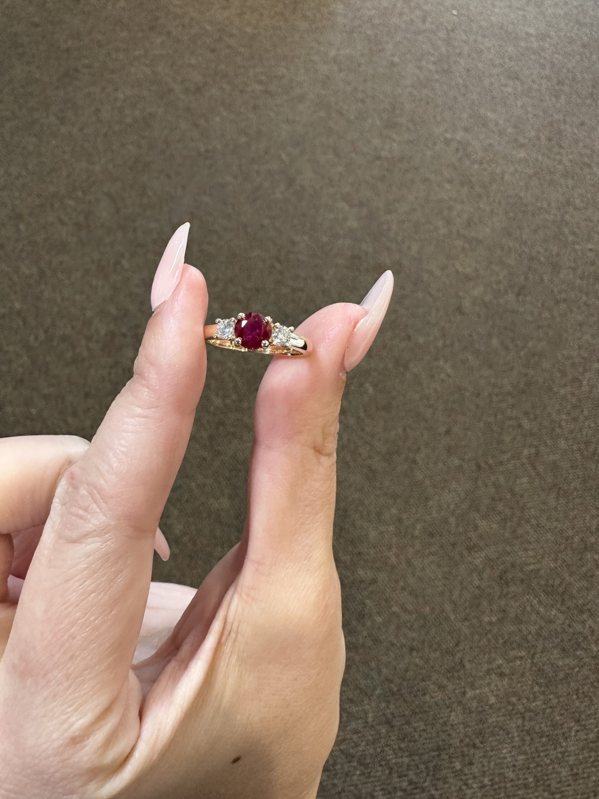 14k Yellow Gold Genuine 1.08 Carat Fine Ruby & Diamond Baguette Ring - Image 6