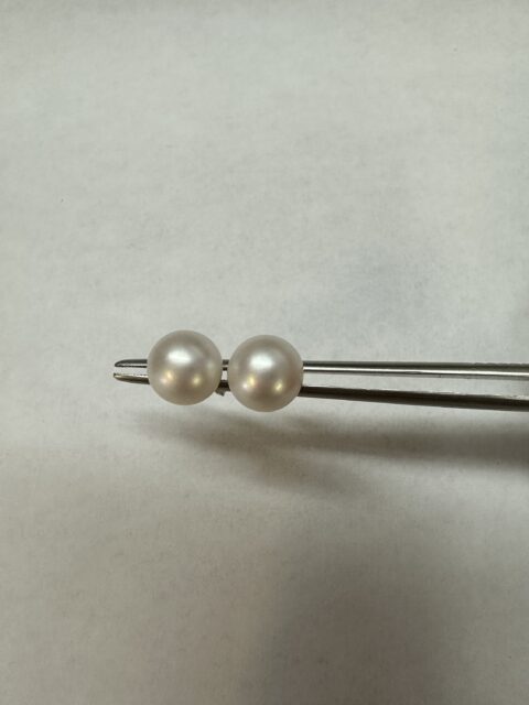 18k White Gold 8 MM Akoya Pearl Stud Earrings
