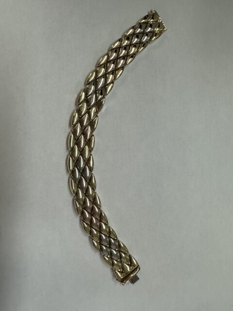 Vintage 18k Tri-Color 4 Row Panther Link Style Bracelet