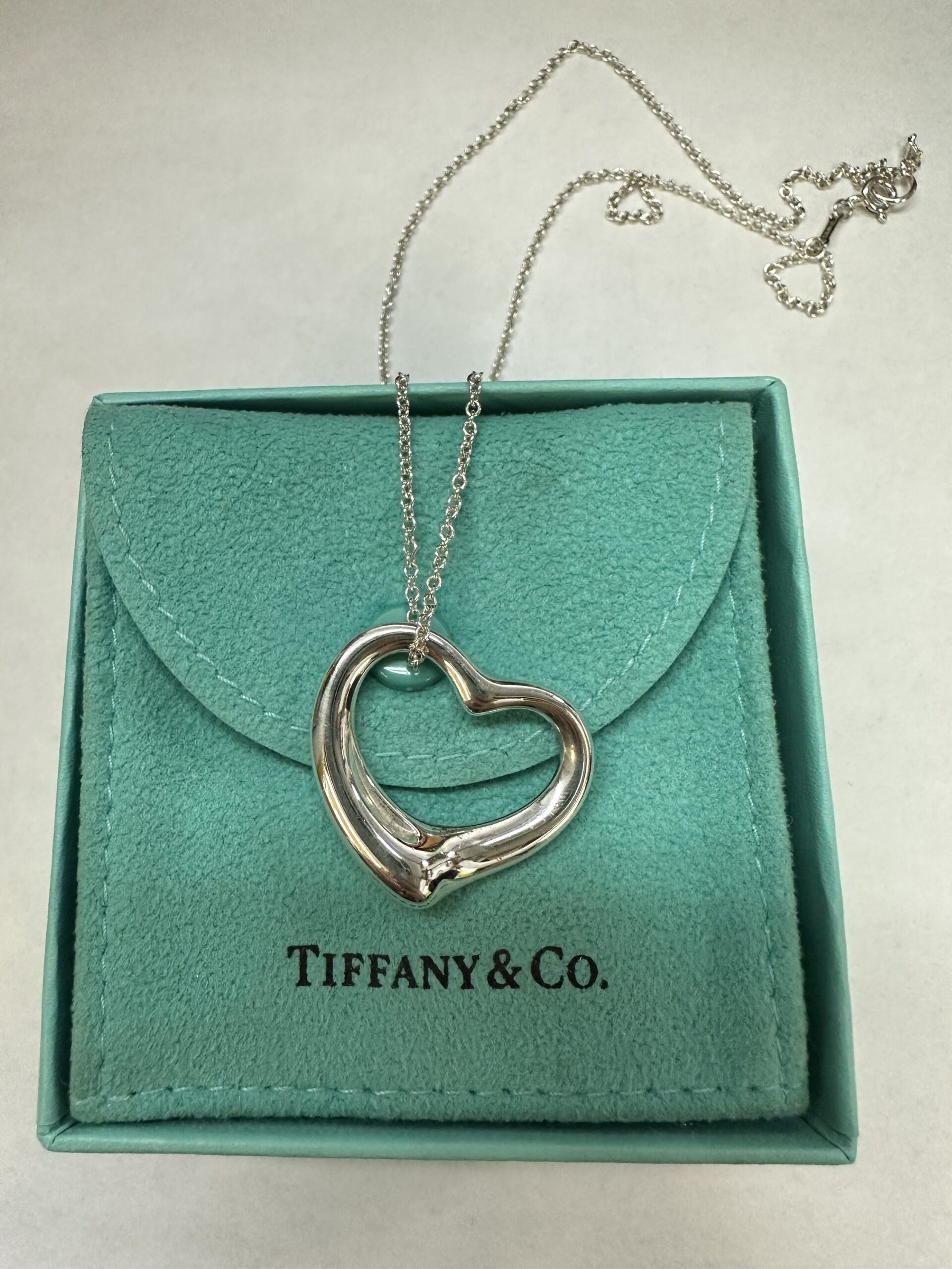 Authentic Tiffany & Co. Sterling Silver Elsa Peretti Open Heart