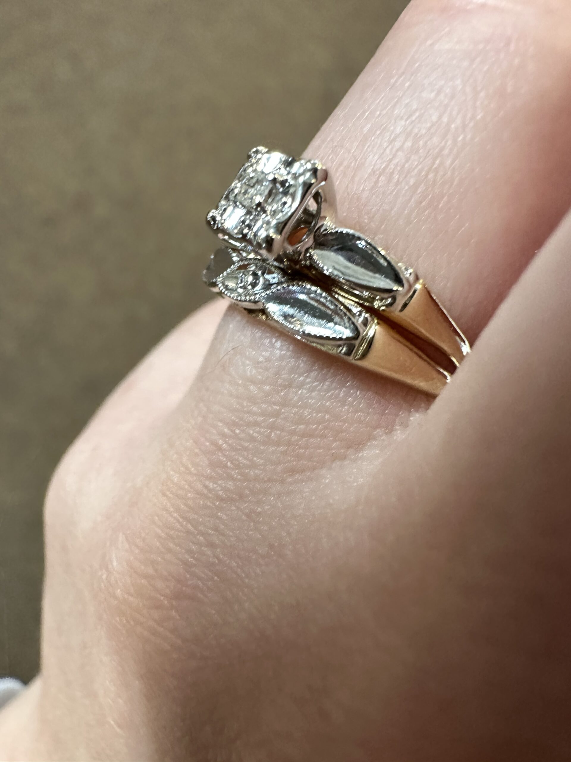 Vintage 14k 2tone Wedding Set - Image 15