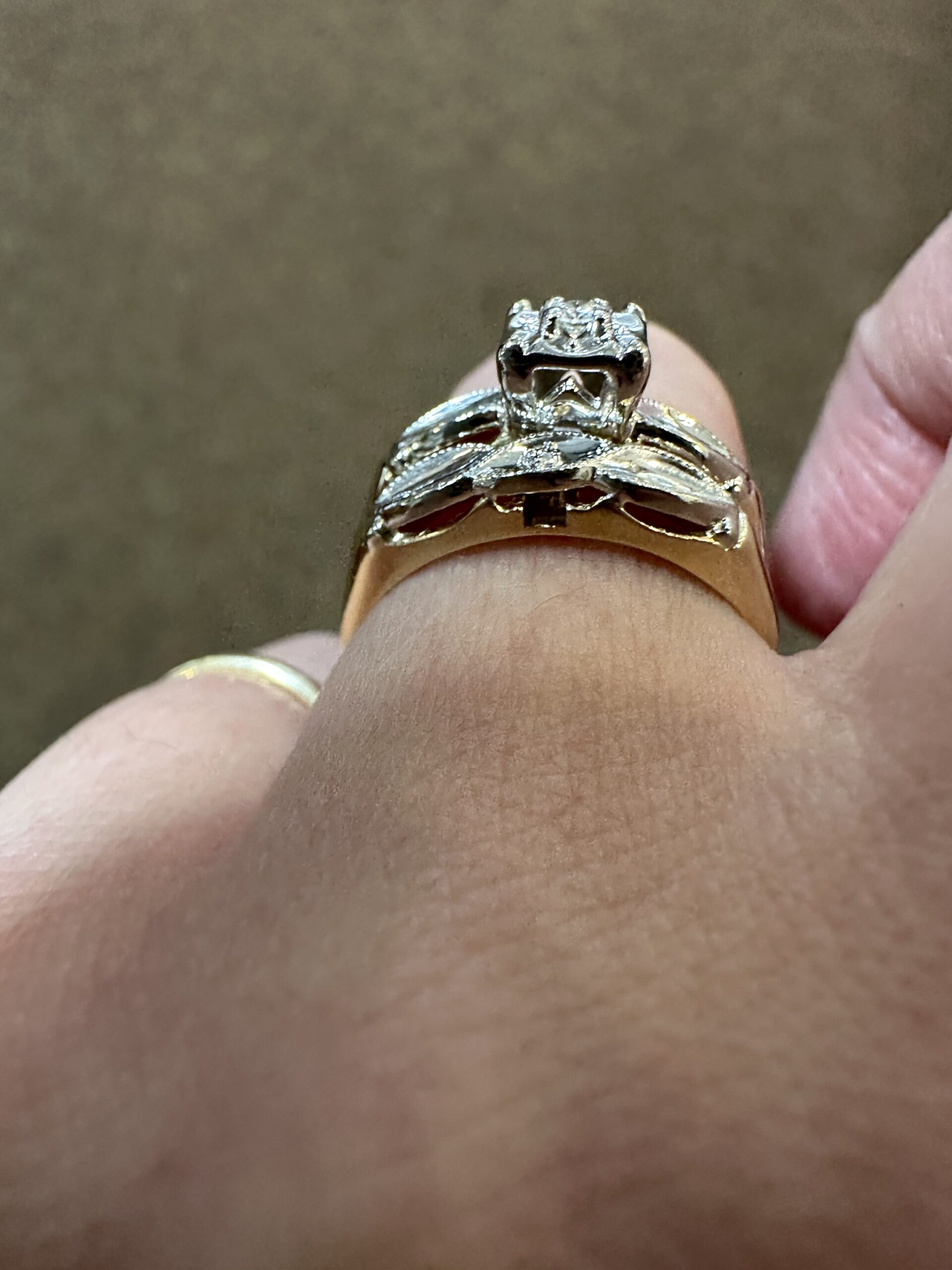 Vintage 14k 2tone Wedding Set - Image 16