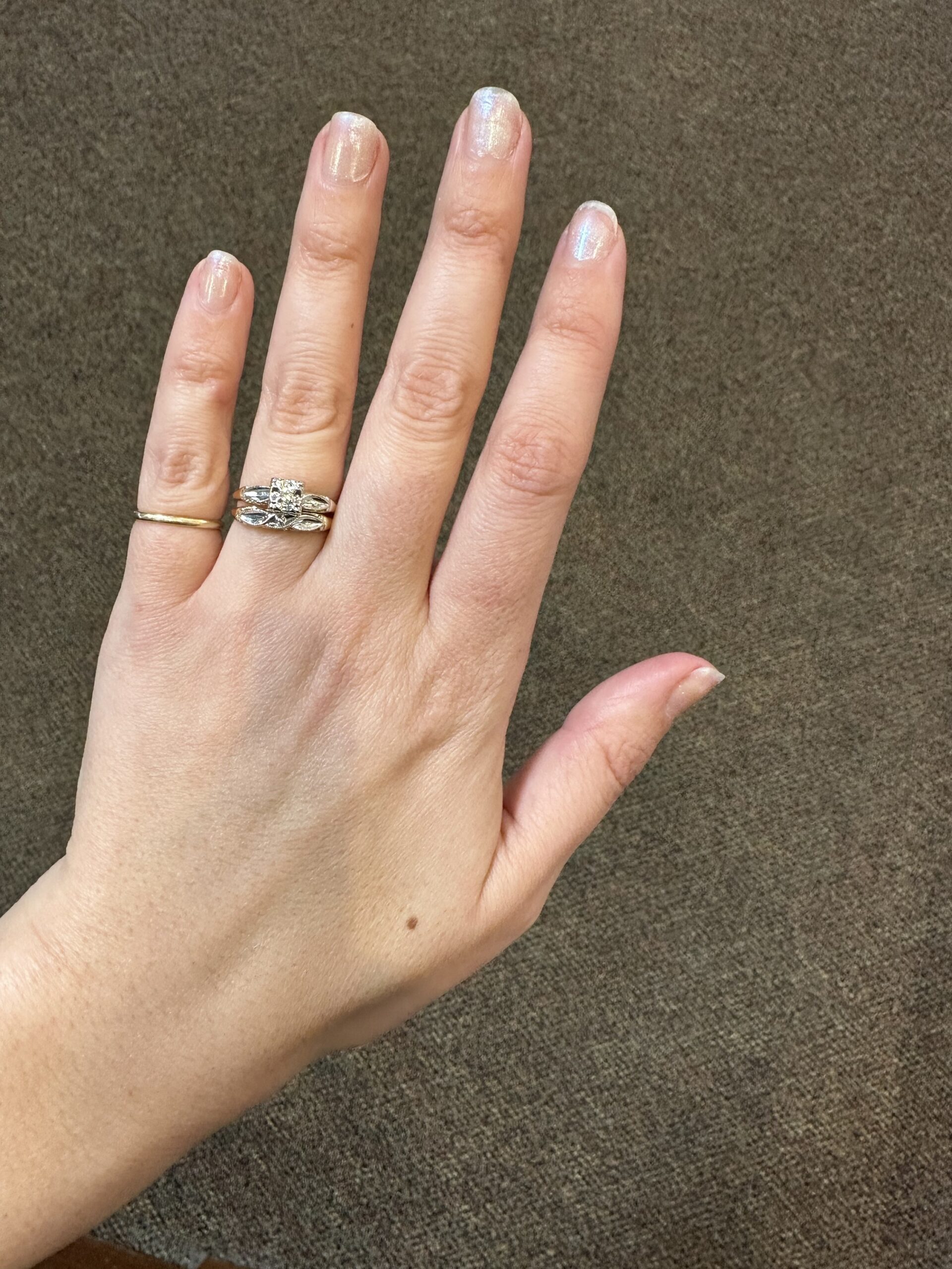 Vintage 14k 2tone Wedding Set - Image 22