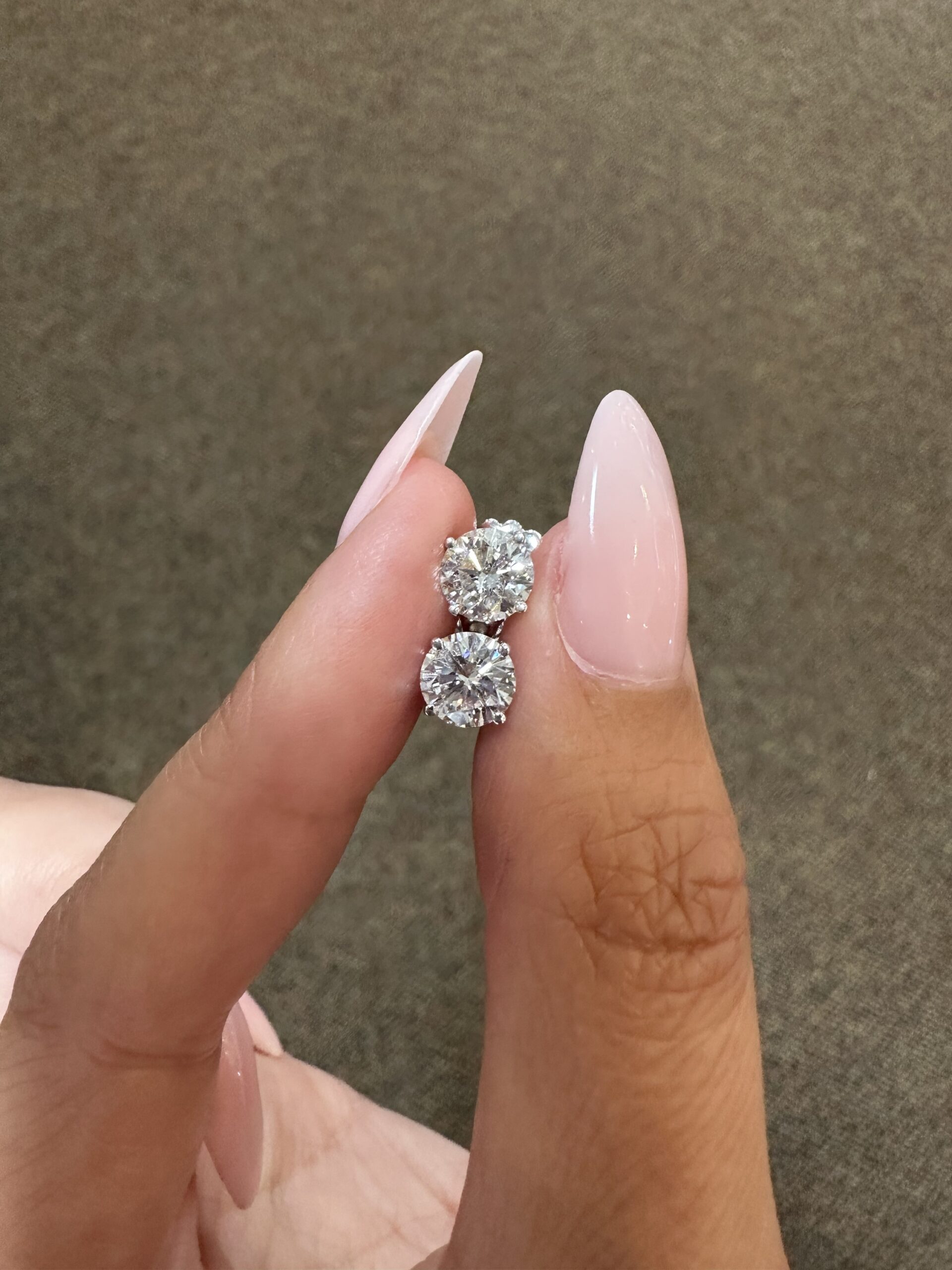 14k White Gold Genuine 2.12 Cttw Round Brilliant Cut Diamond Stud Earrings - Image 10