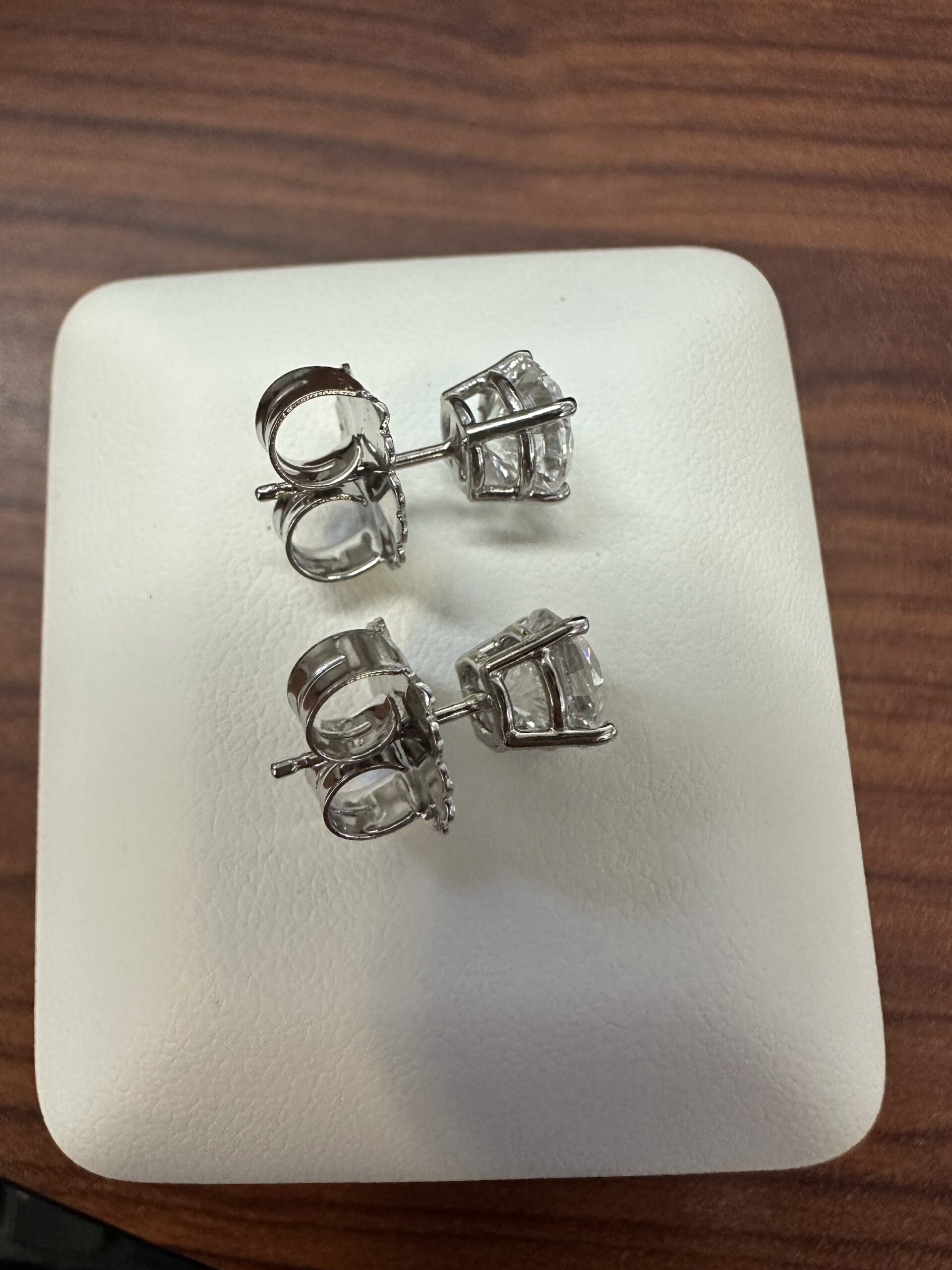 14k White Gold Genuine 2.12 Cttw Round Brilliant Cut Diamond Stud Earrings - Image 11