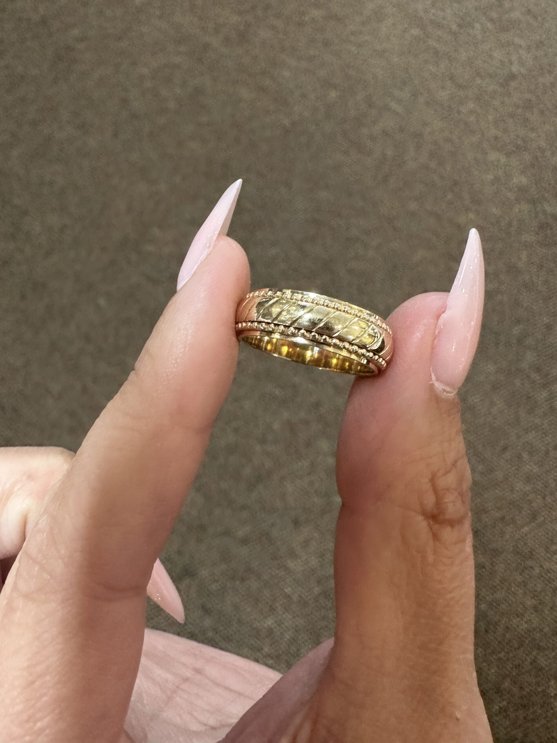 14k Yellow Gold 6 MM Art Carved Wedding Band - Image 3