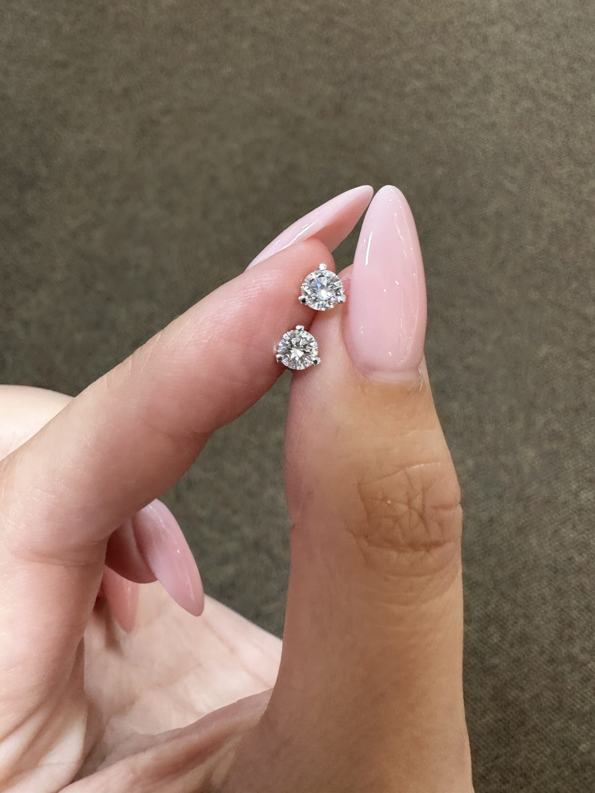 14k White Gold 1/2 Cttw Lab Grown Round Brilliant Cut Diamond Stud Earrings - Image 4