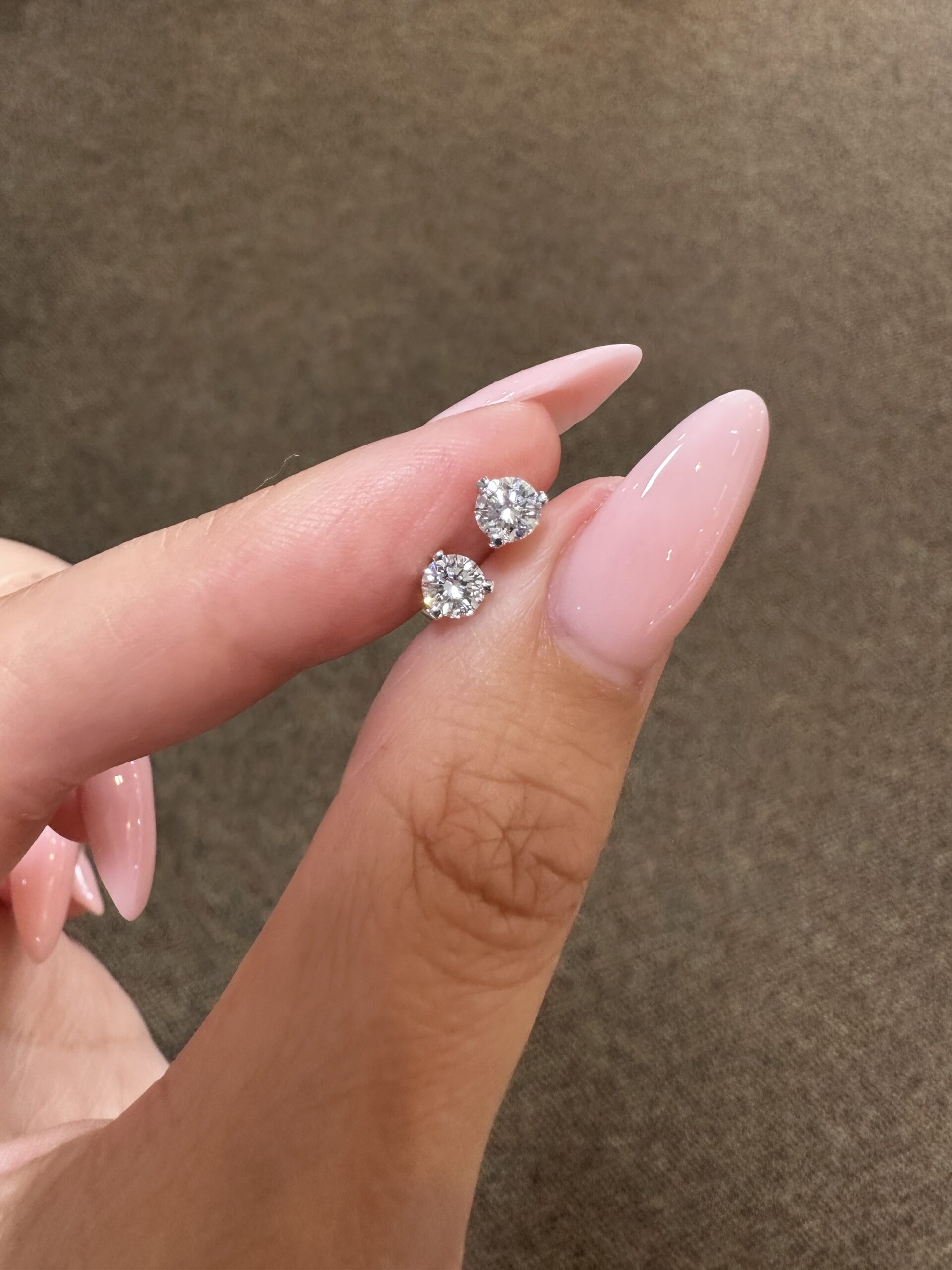 14k White Gold 1/2 Cttw Lab Grown Round Brilliant Cut Diamond Stud Earrings - Image 6