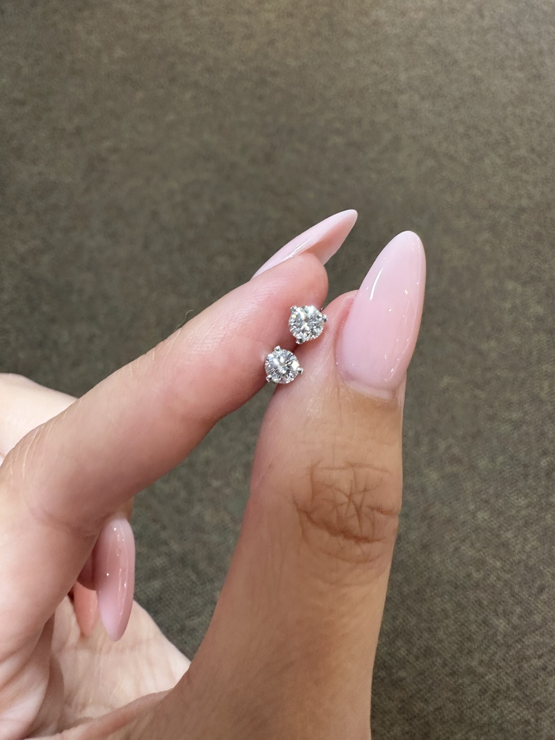 14k White Gold 1/2 Cttw Lab Grown Round Brilliant Cut Diamond Stud Earrings - Image 7