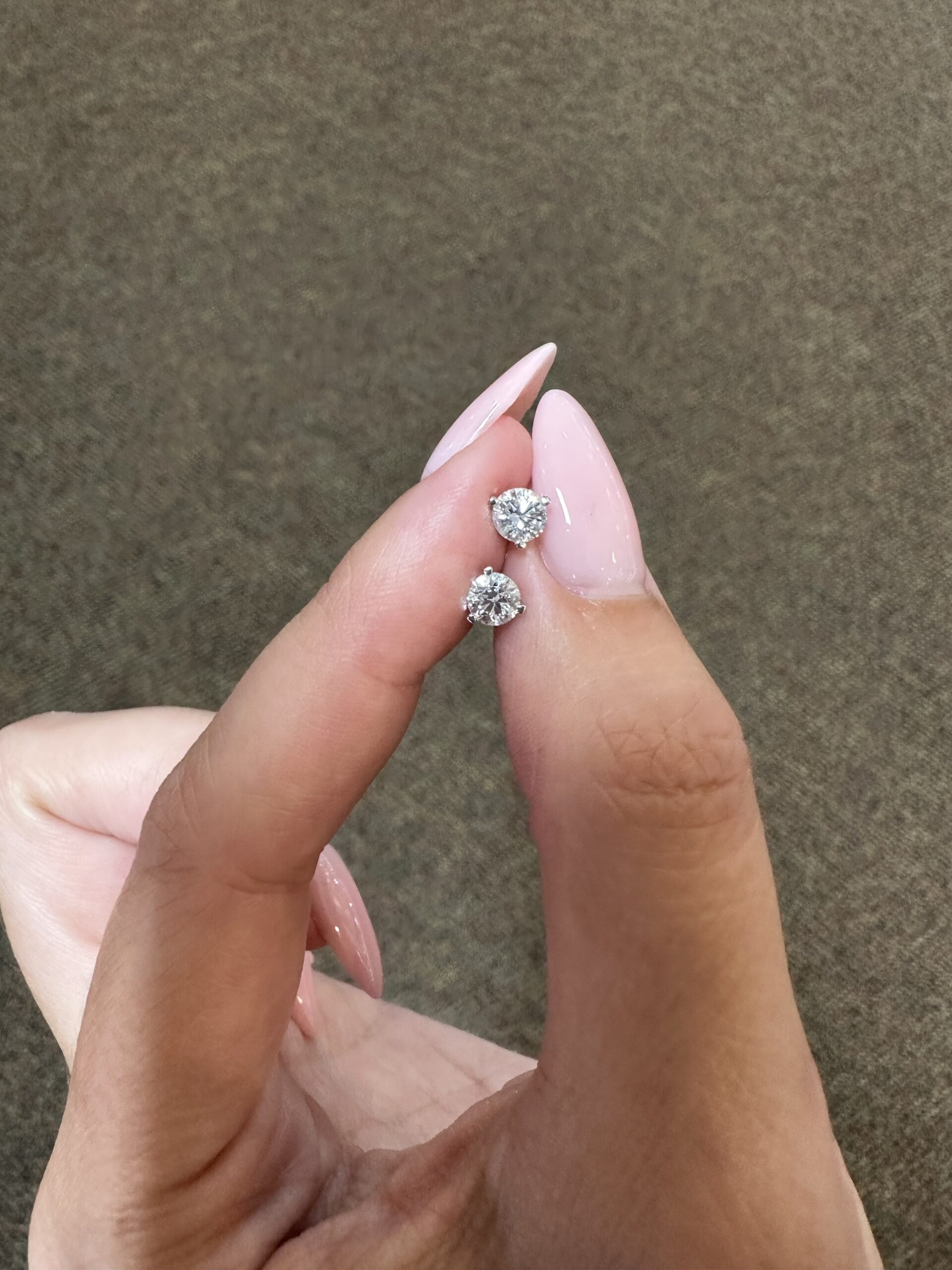 14k White Gold .75 Cttw Lab Grown Round Brilliant Cut Diamond Stud Earrings - Image 5