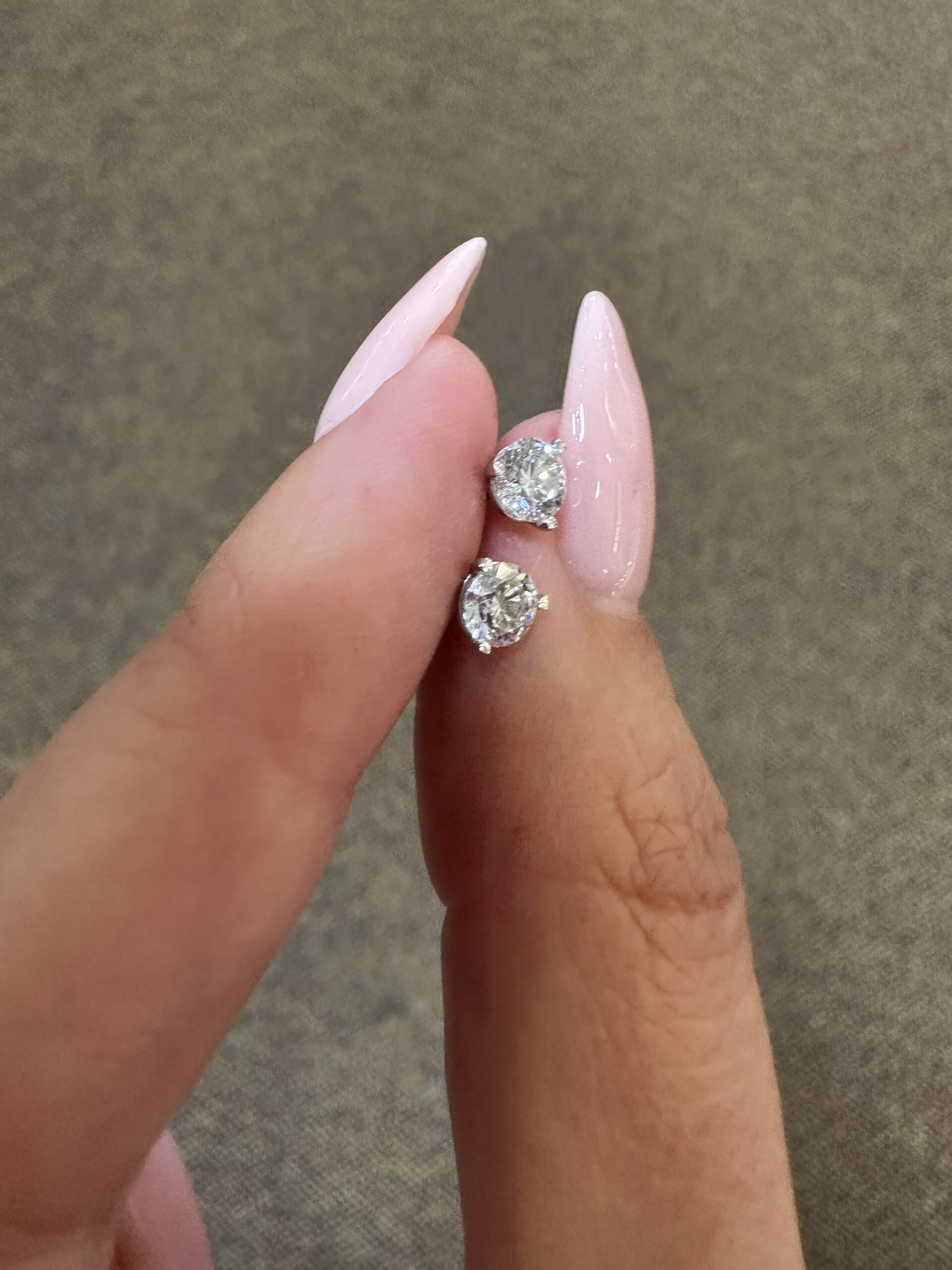 14k White Gold .75 Cttw Lab Grown Round Brilliant Cut Diamond Stud Earrings - Image 7