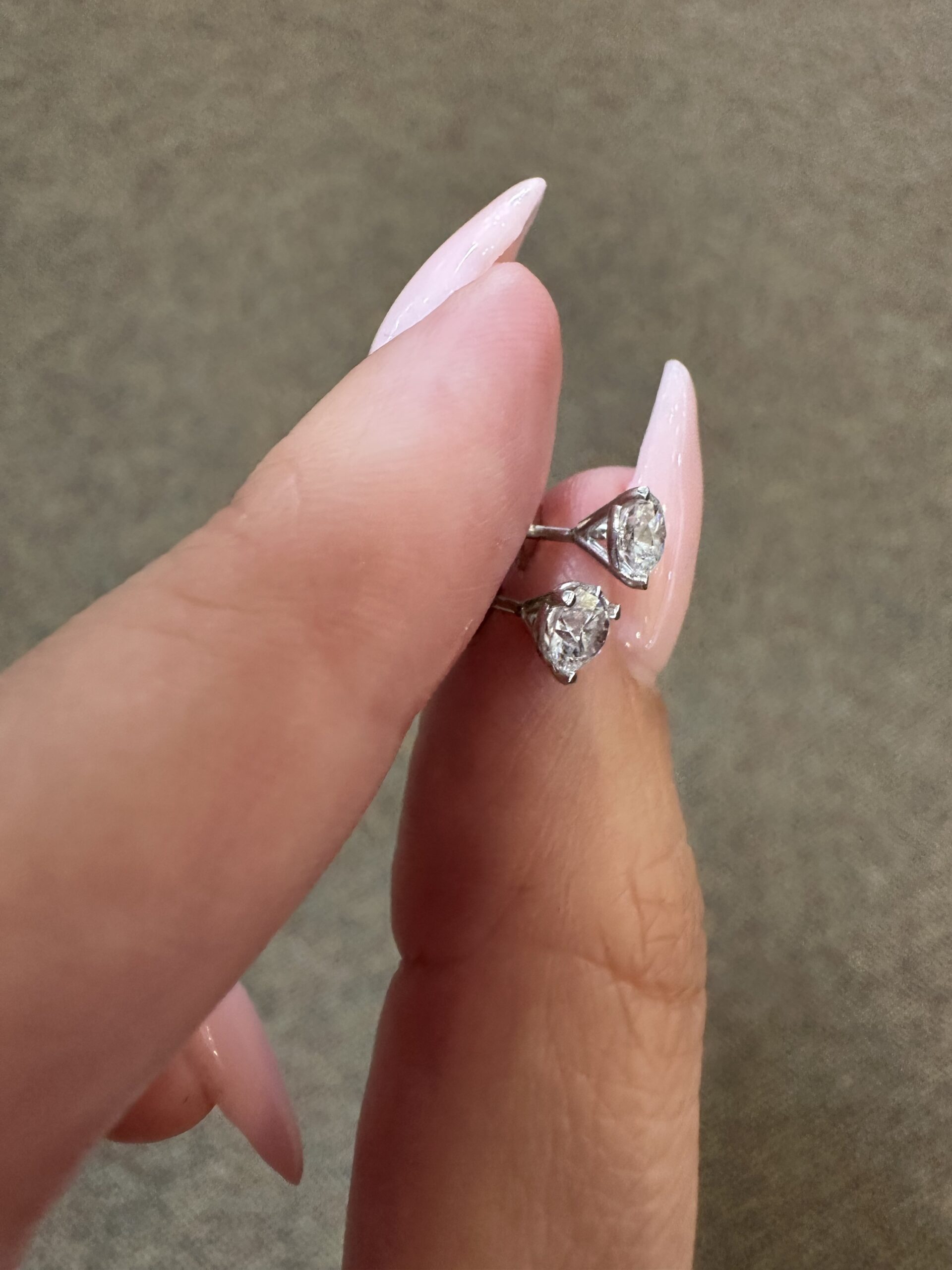 14k White Gold .75 Cttw Lab Grown Round Brilliant Cut Diamond Stud Earrings - Image 11