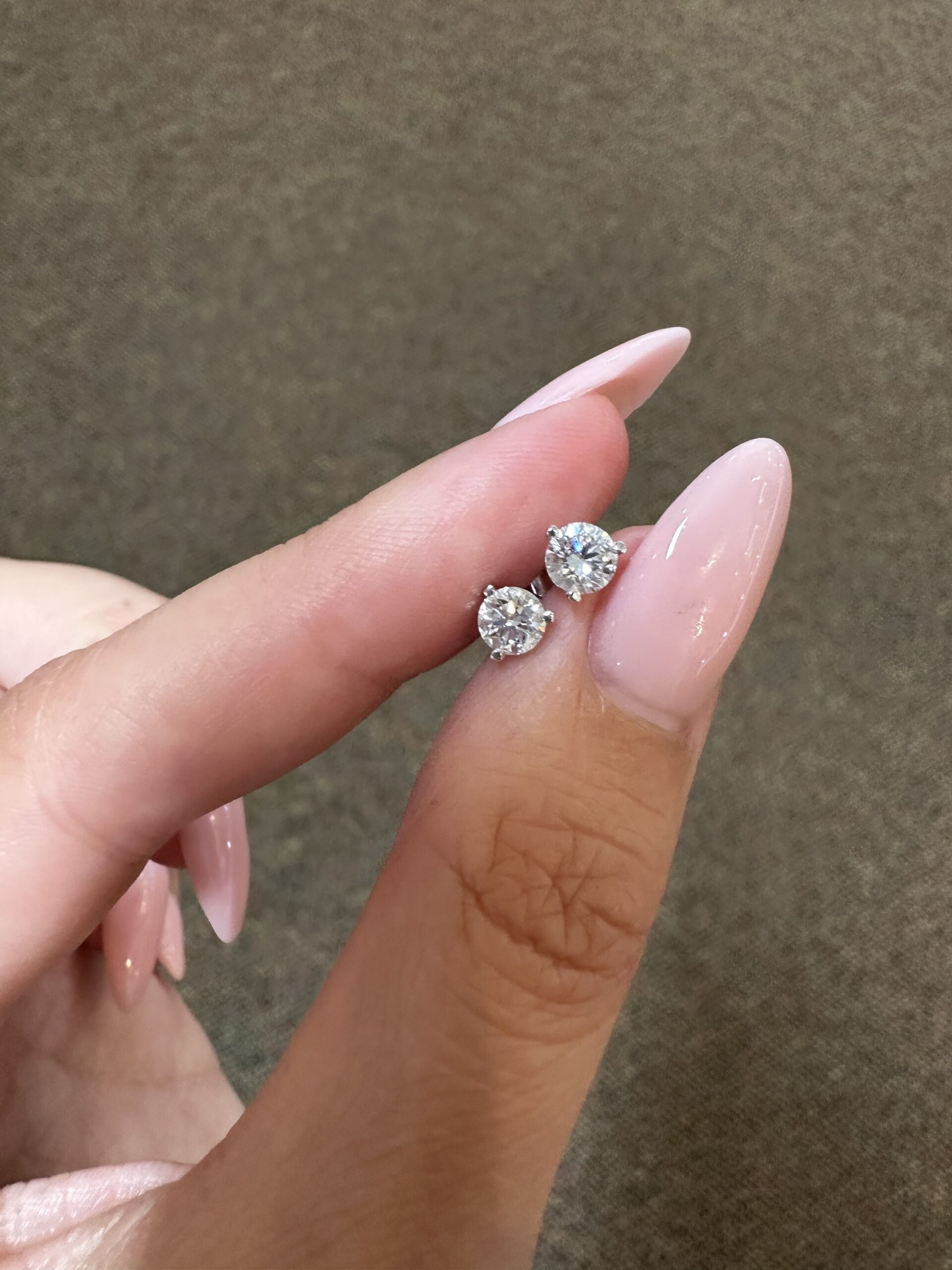 14k White Gold .75 Cttw Lab Grown Round Brilliant Cut Diamond Stud Earrings - Image 10