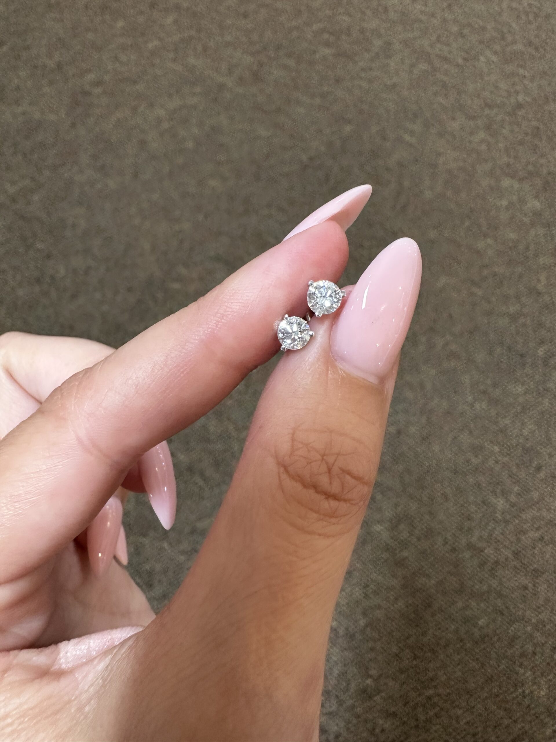 14k White Gold .75 Cttw Lab Grown Round Brilliant Cut Diamond Stud Earrings - Image 8