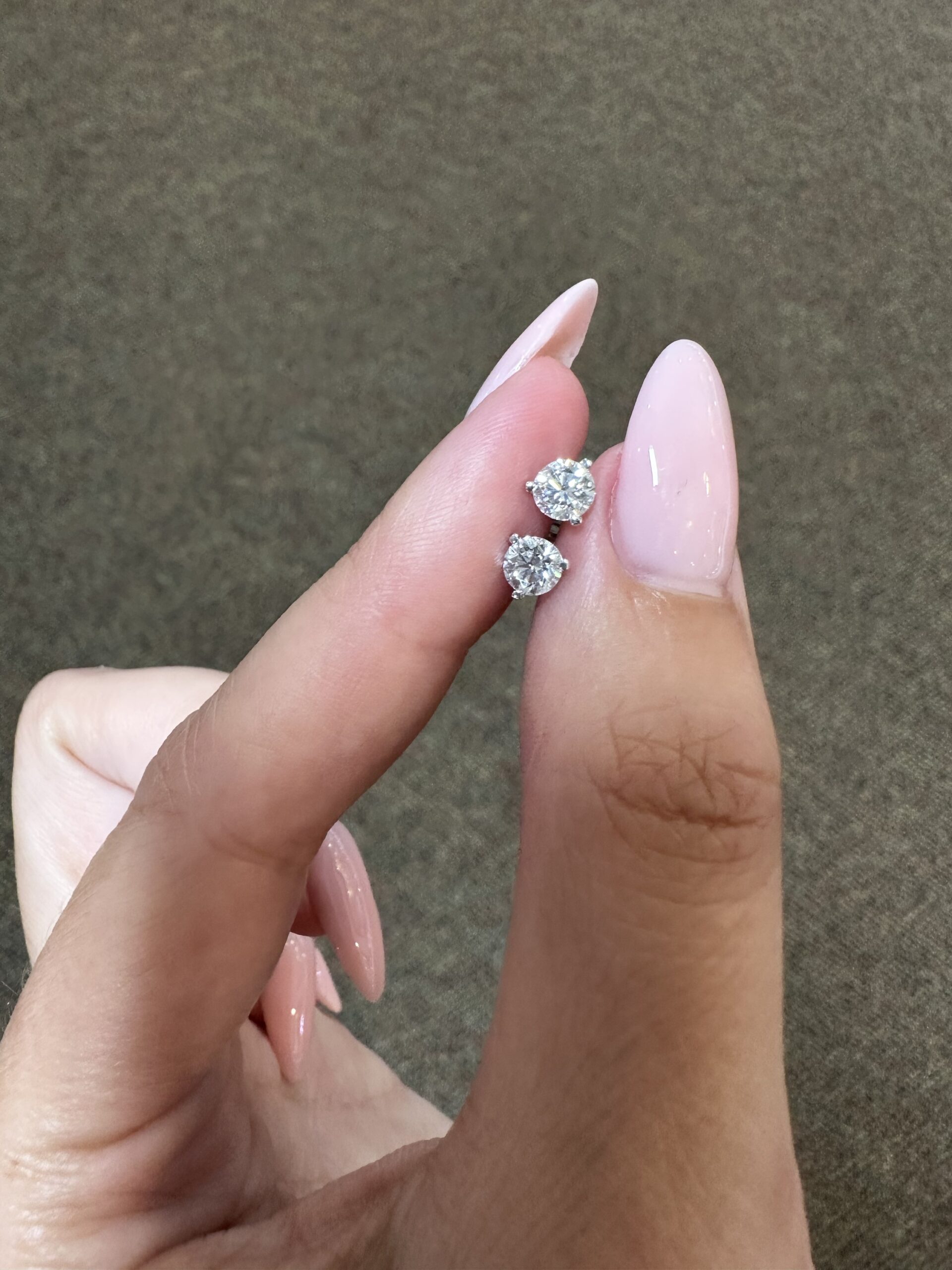 14k White Gold .75 Cttw Lab Grown Round Brilliant Cut Diamond Stud Earrings - Image 9