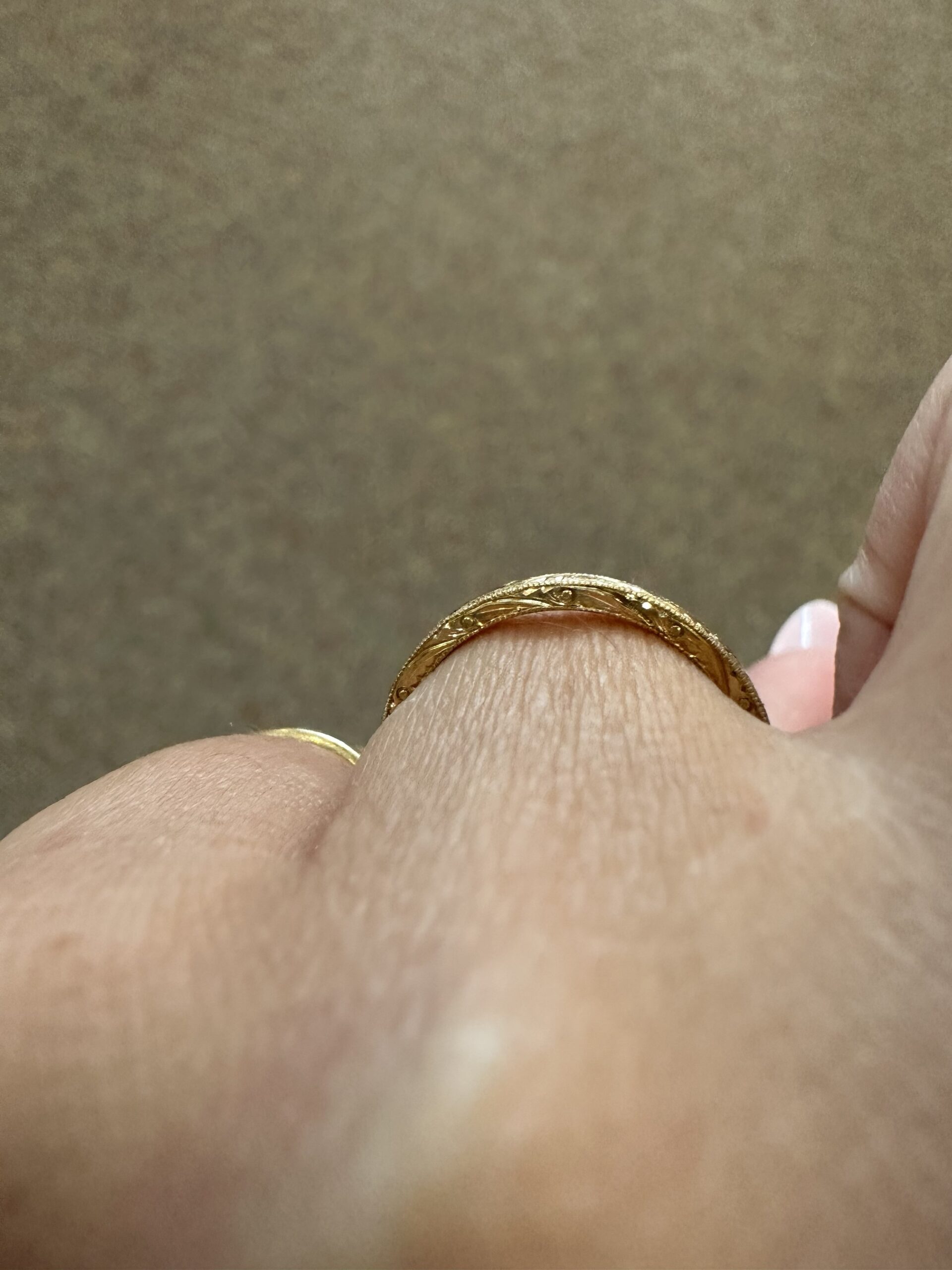 14k Yellow Gold Hand Engraved 2.3 MM Band - Image 16