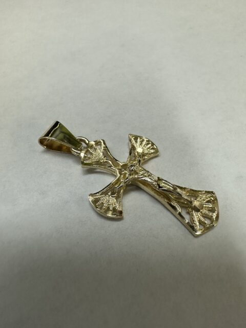 14k Yellow Gold Crucifix Pendant