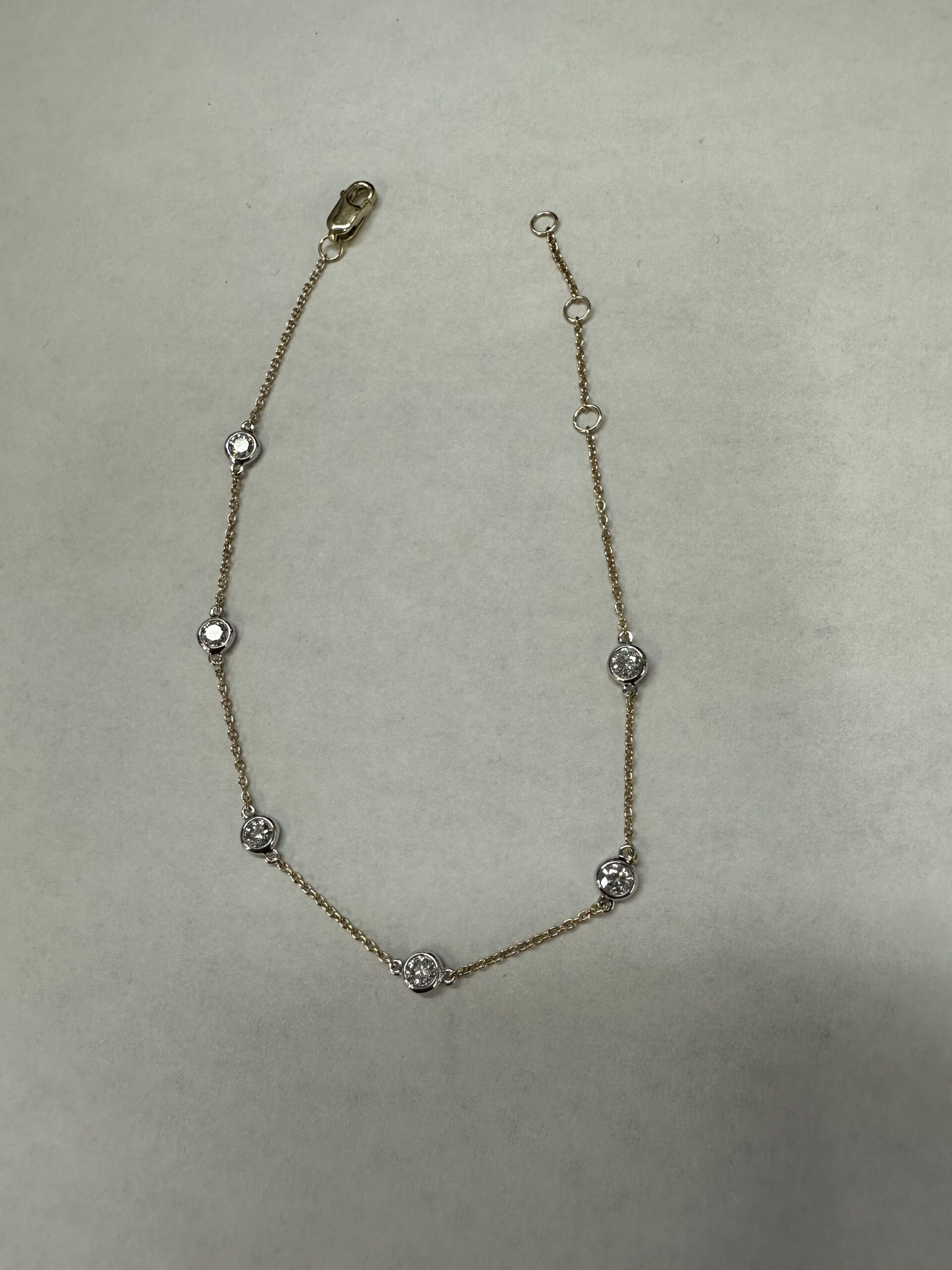 14k 2Tone .48 Cttw Round Brilliant Cut Diamond “By The Yard” Bracelet - Image 7