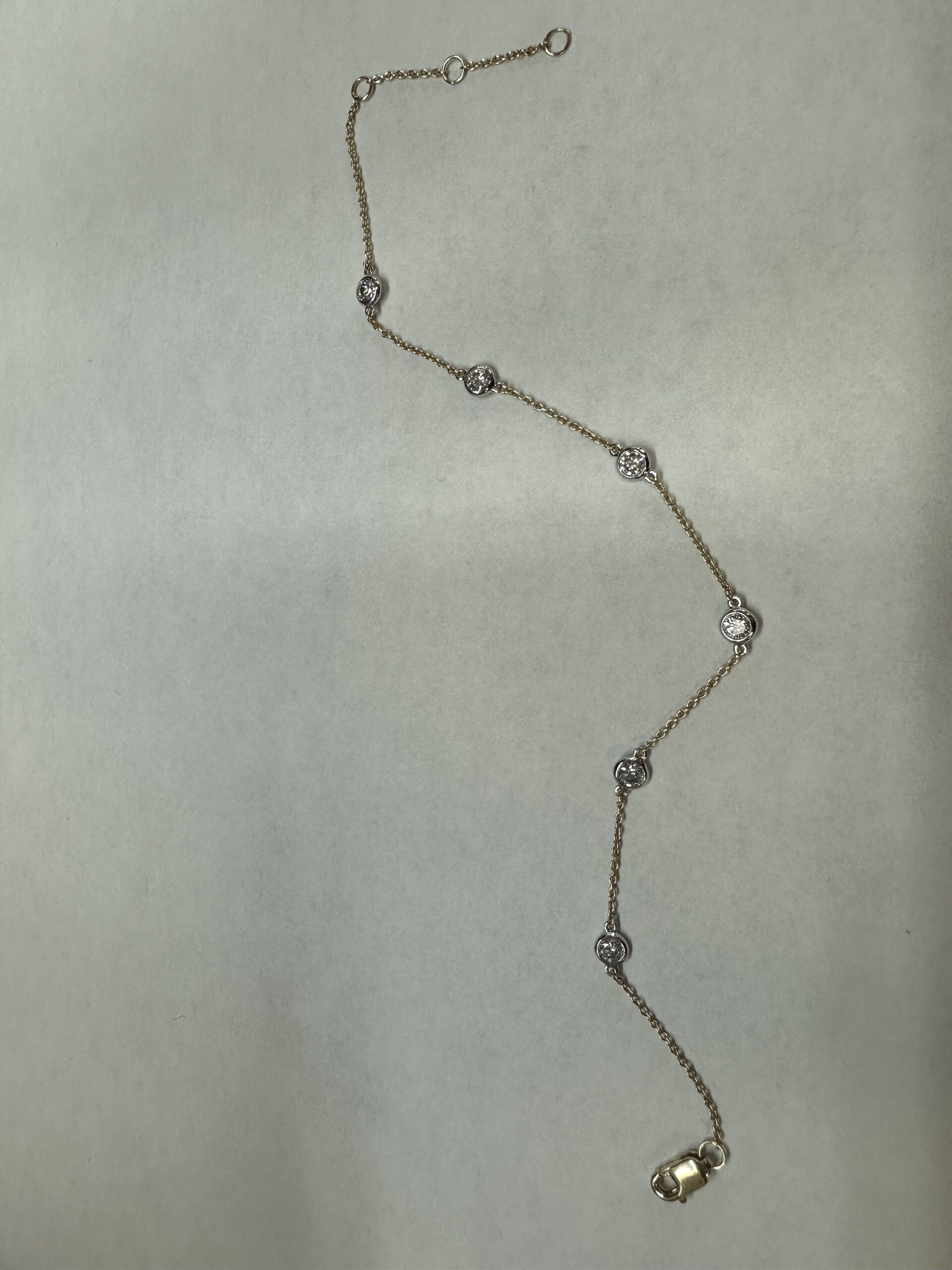 14k 2Tone .48 Cttw Round Brilliant Cut Diamond “By The Yard” Bracelet - Image 13