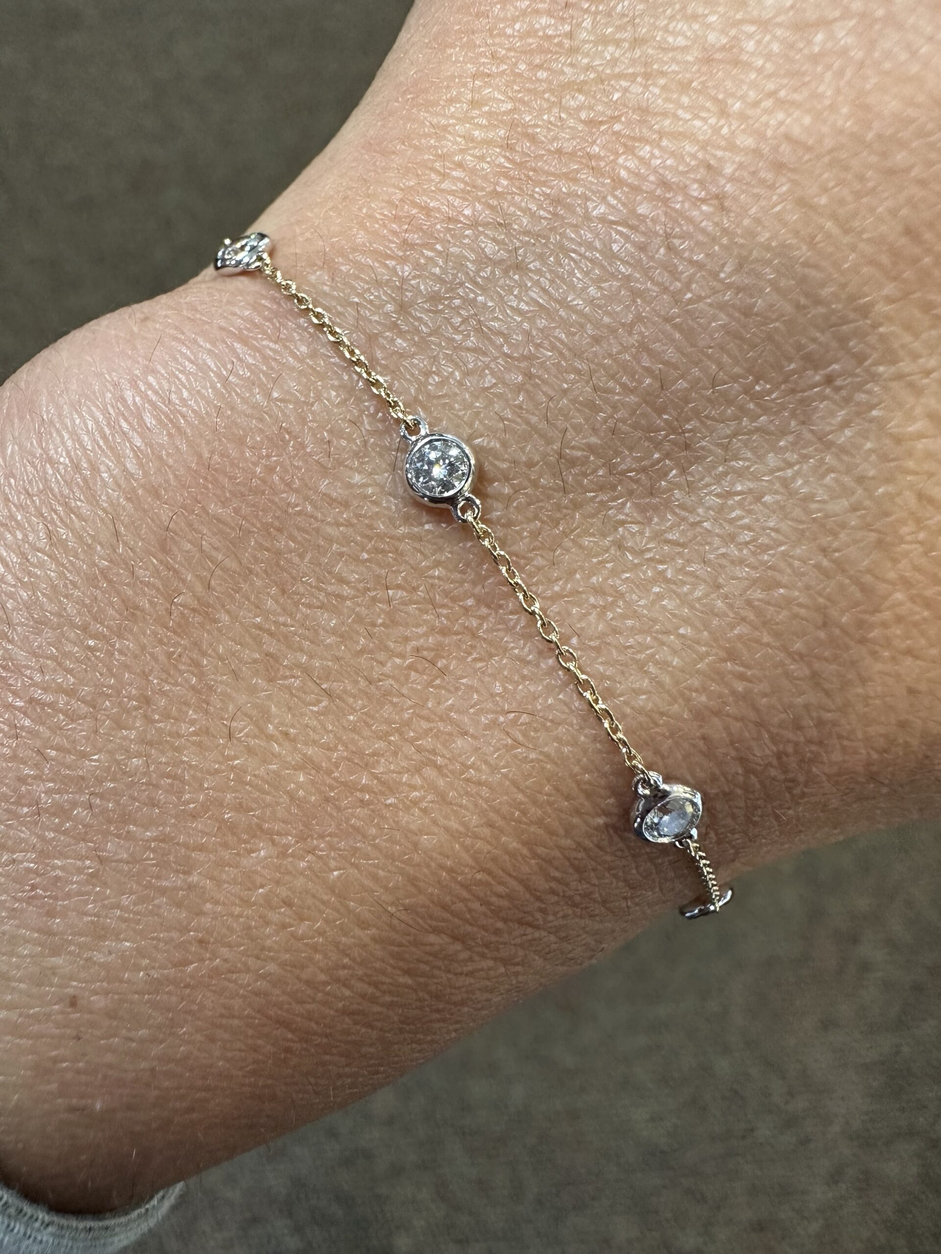 14k 2Tone .48 Cttw Round Brilliant Cut Diamond “By The Yard” Bracelet - Image 17