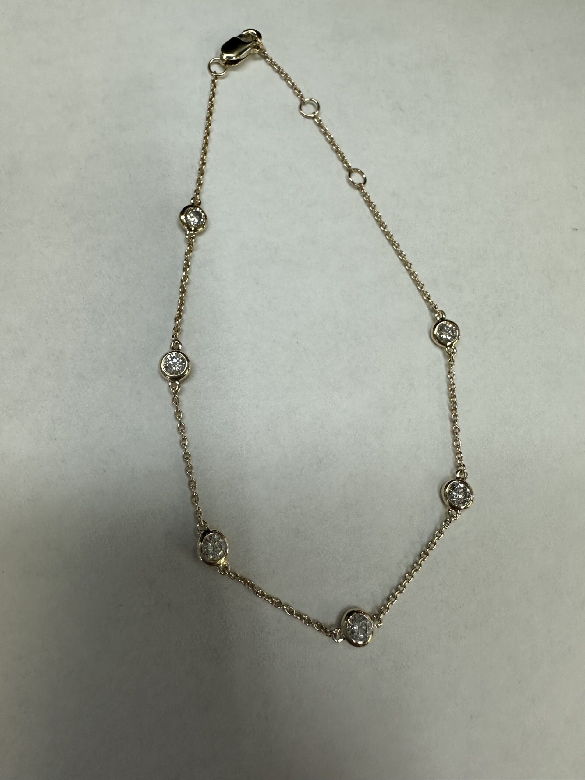 14k Yellow Gold 1/2 Cttw Round Brilliant Cut Diamond “By The Yard” Bracelet - Image 5