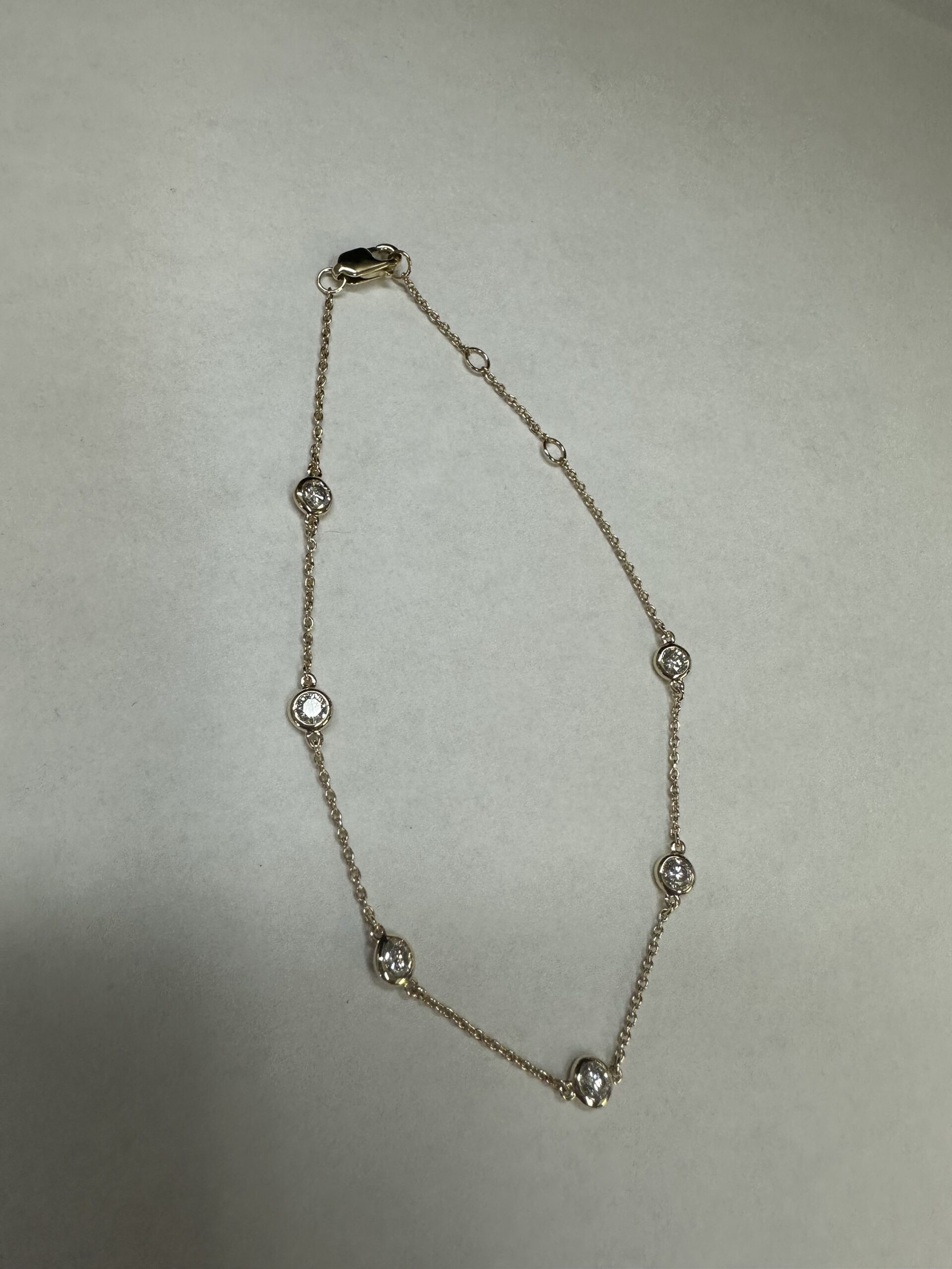 14k Yellow Gold 1/2 Cttw Round Brilliant Cut Diamond “By The Yard” Bracelet - Image 2